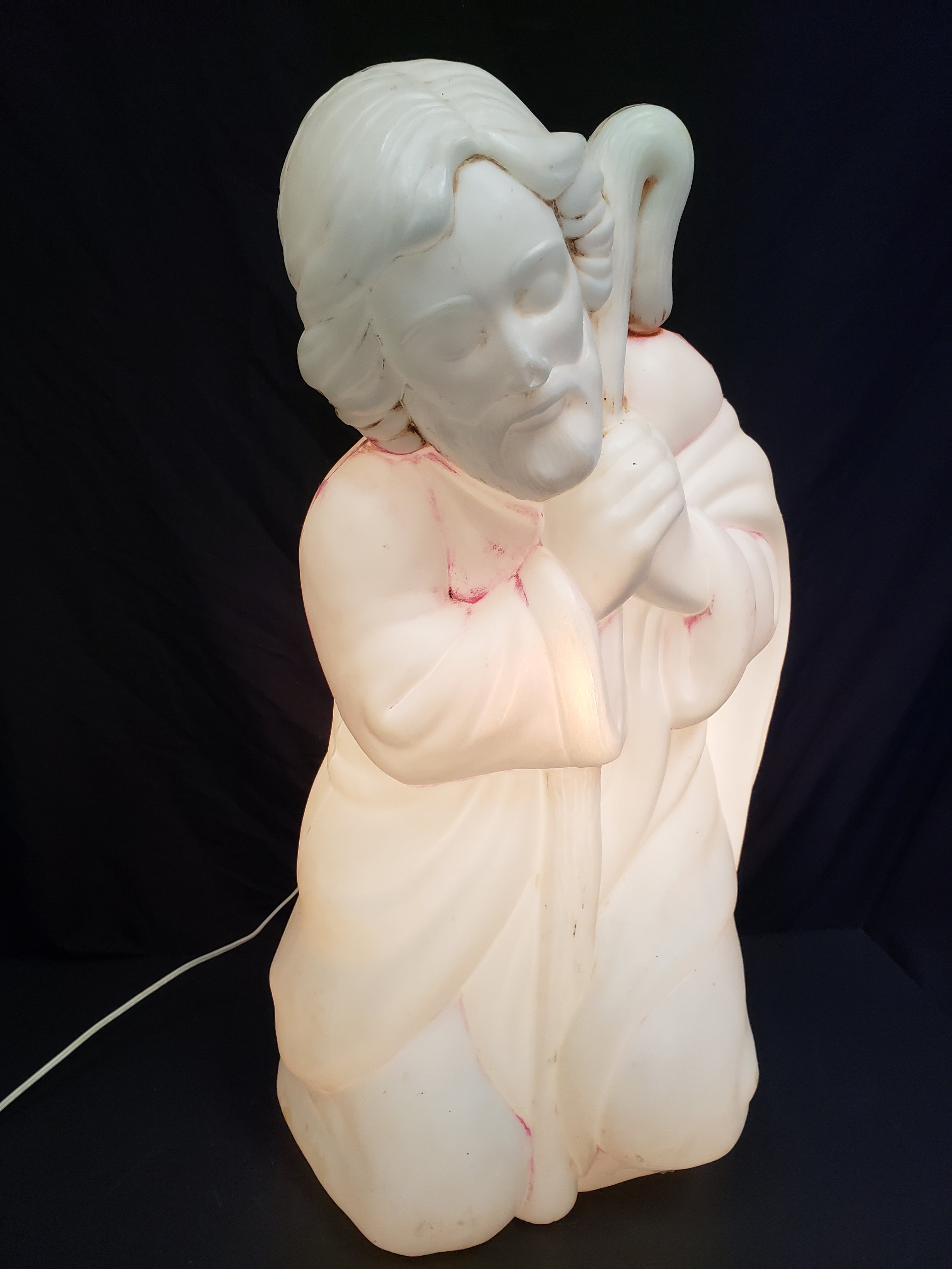 Vintage Christmas Outdoor White Joseph Blow Mold 28" (lot 2262)