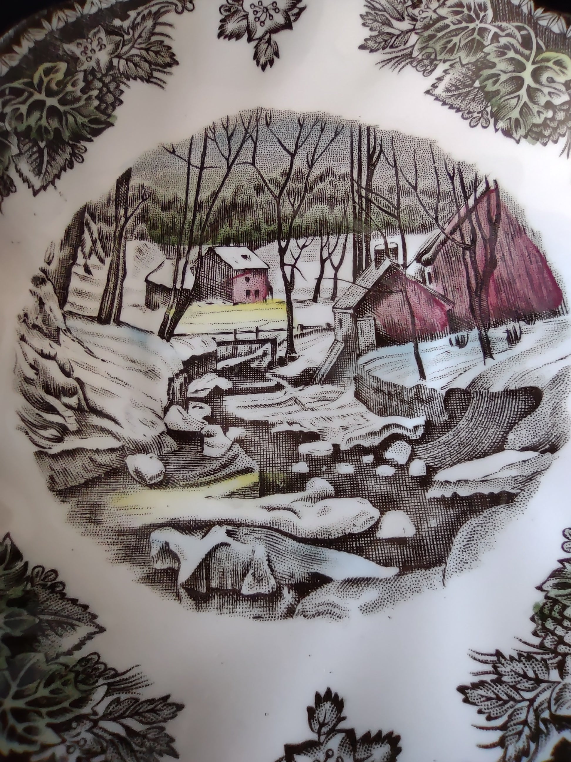 Vintage Johnson Brothers Teacup Saucer Ironstone Friendly Village x 4 (Lot 5534)
