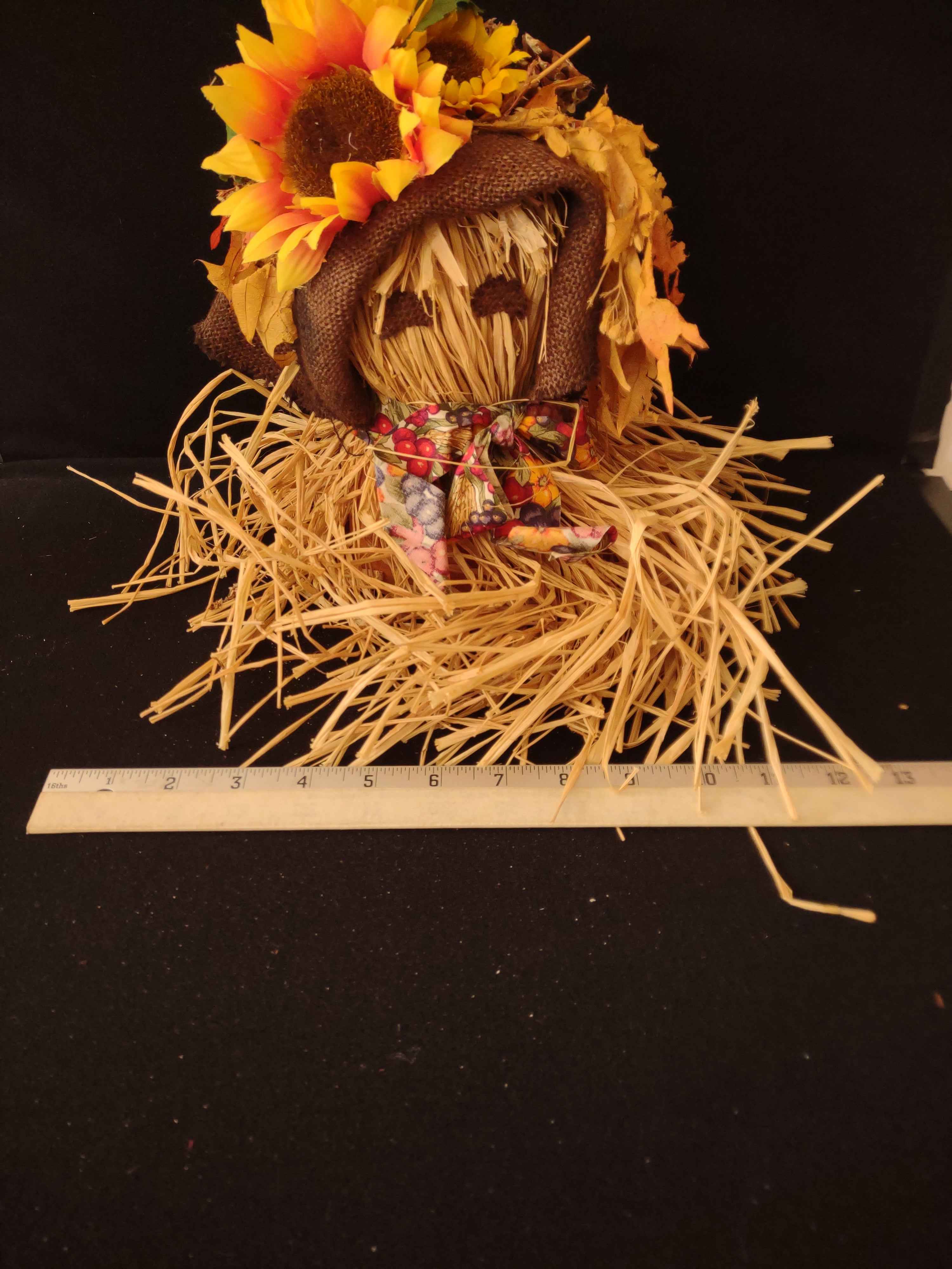 Halloween/Fall Hand Made Terra Cotta Pot Scarecrow Head (Lot 3361)