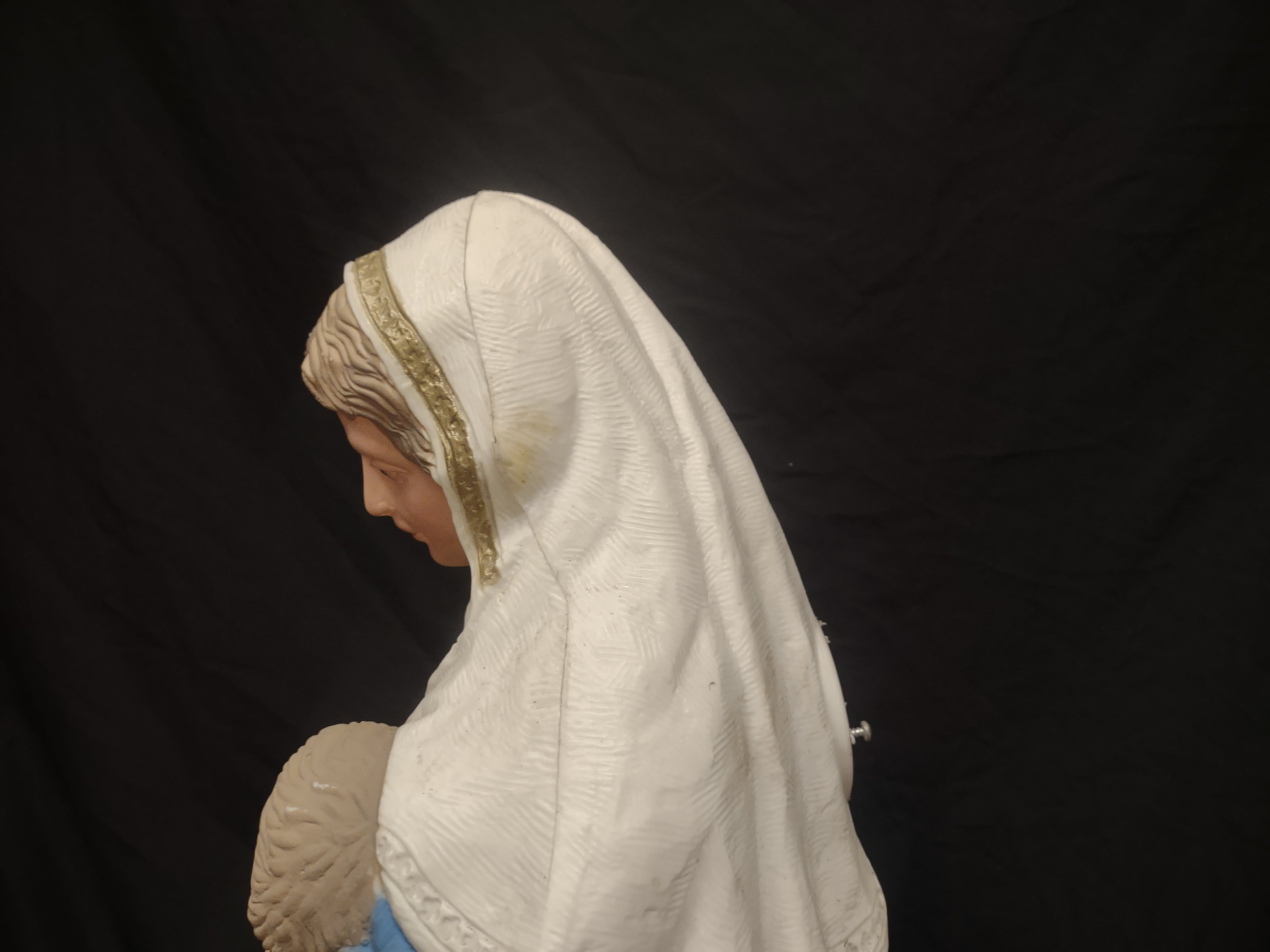 Vintage Blow Mold Christmas Nativity Mary with Baby 26" (lot 2272)