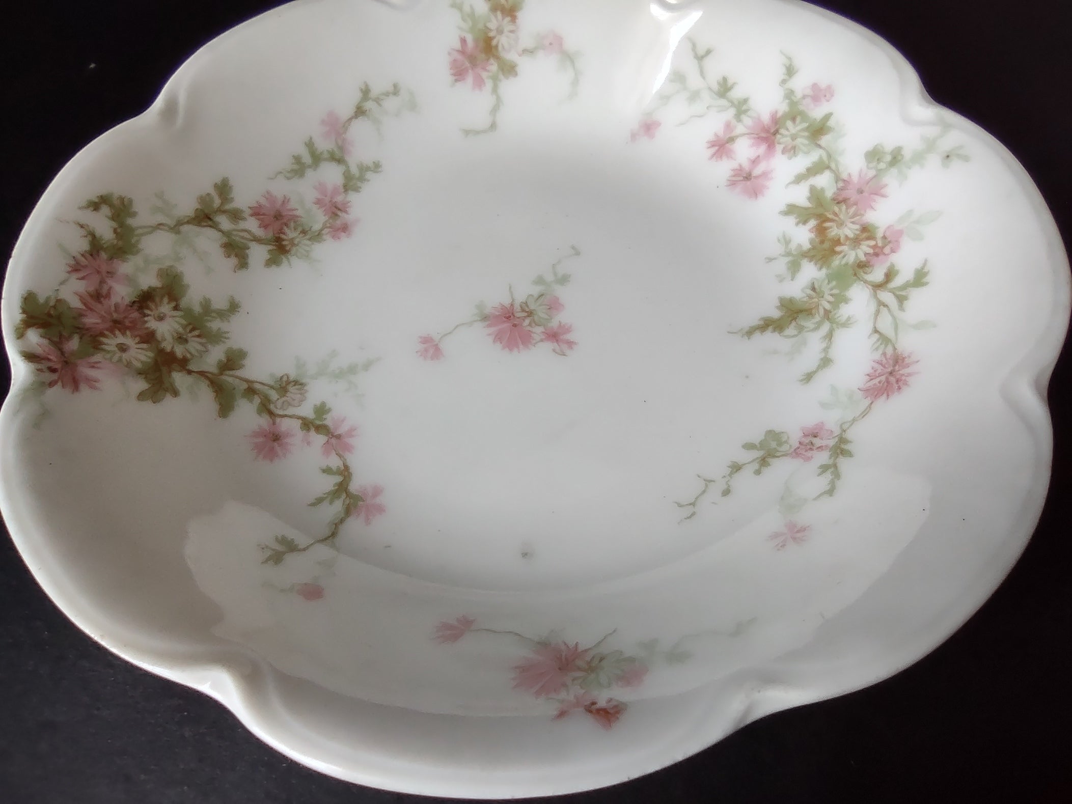 Haviland Limoges Small Bowl 5-1/2" Plate Pink Thistle & Daisy (lot 884)