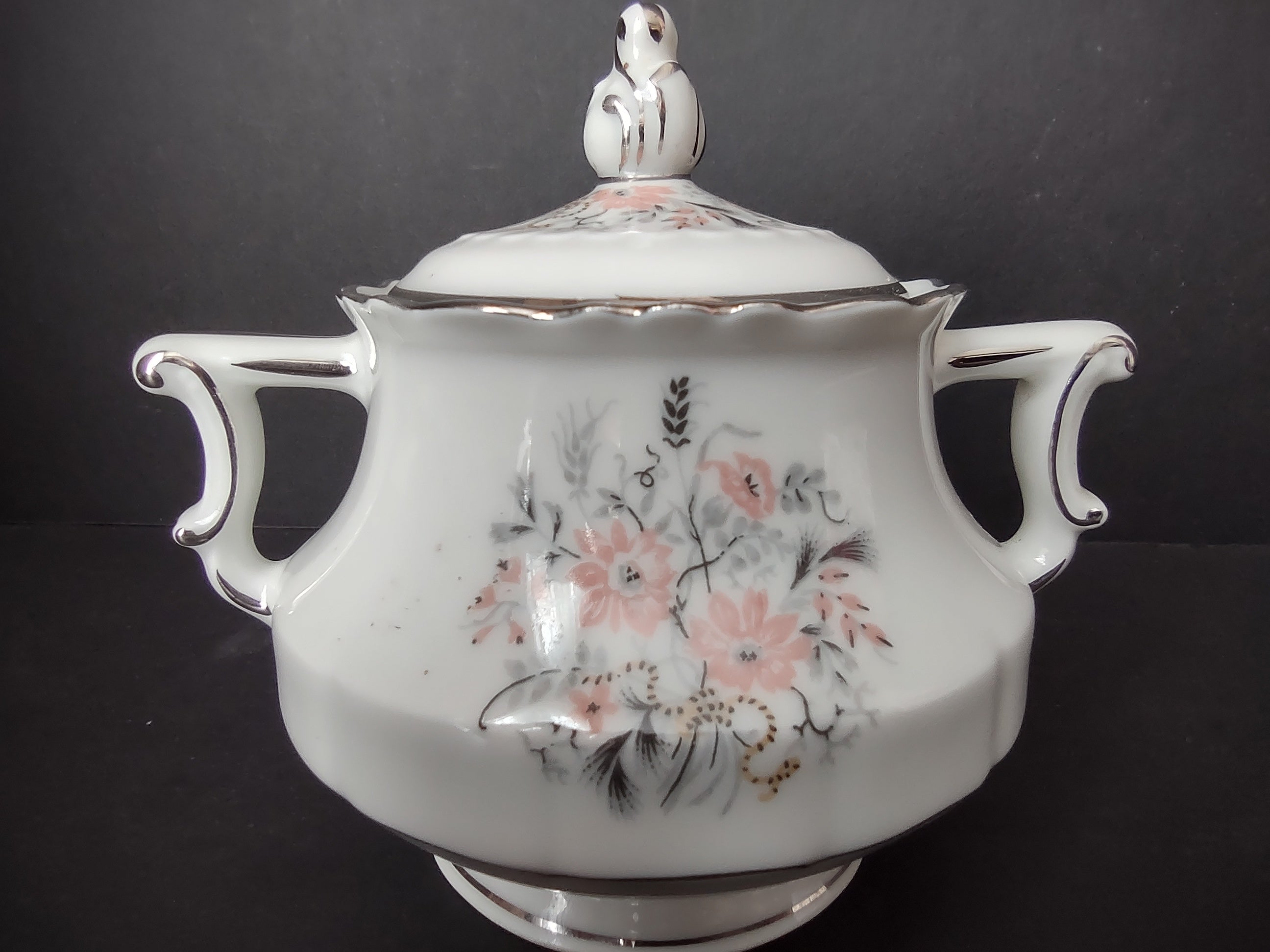 Haviland France Limoges Sugar Dish Floradora Platinum Trim (lot 977)