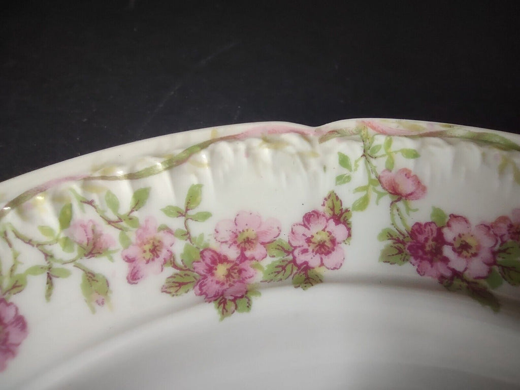 GDA Limoges Butter Dish NO LID Apple Blossom Garland Swag Ribbon (lot 749)