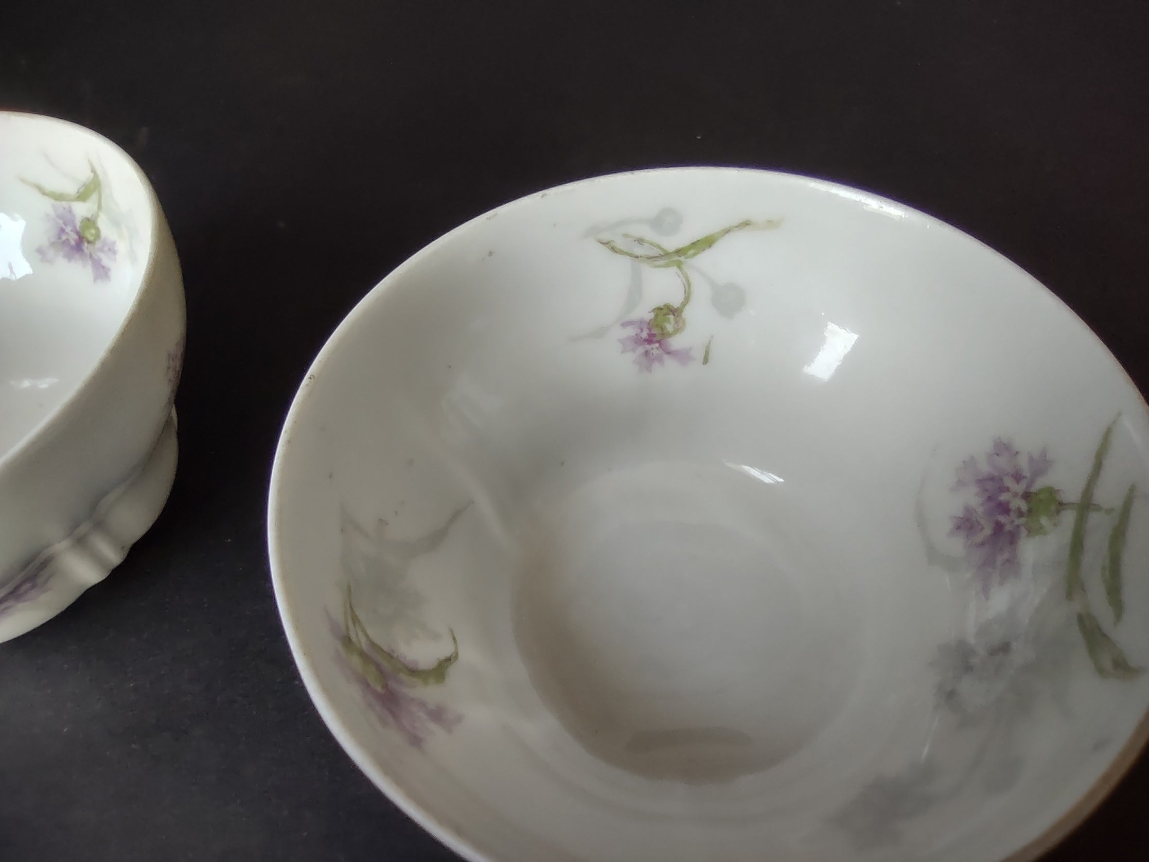 Haviland Limoges 2 x Tea Cup ONLY Blue Corn Flower (lot 859)