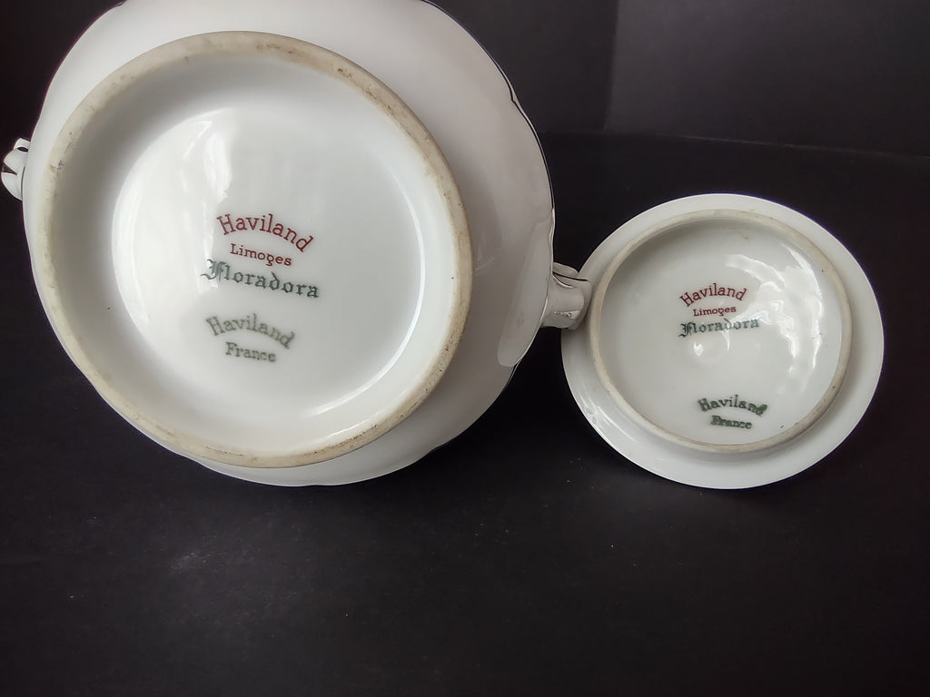 Haviland France Limoges Sugar Dish Floradora Platinum Trim (lot 977)