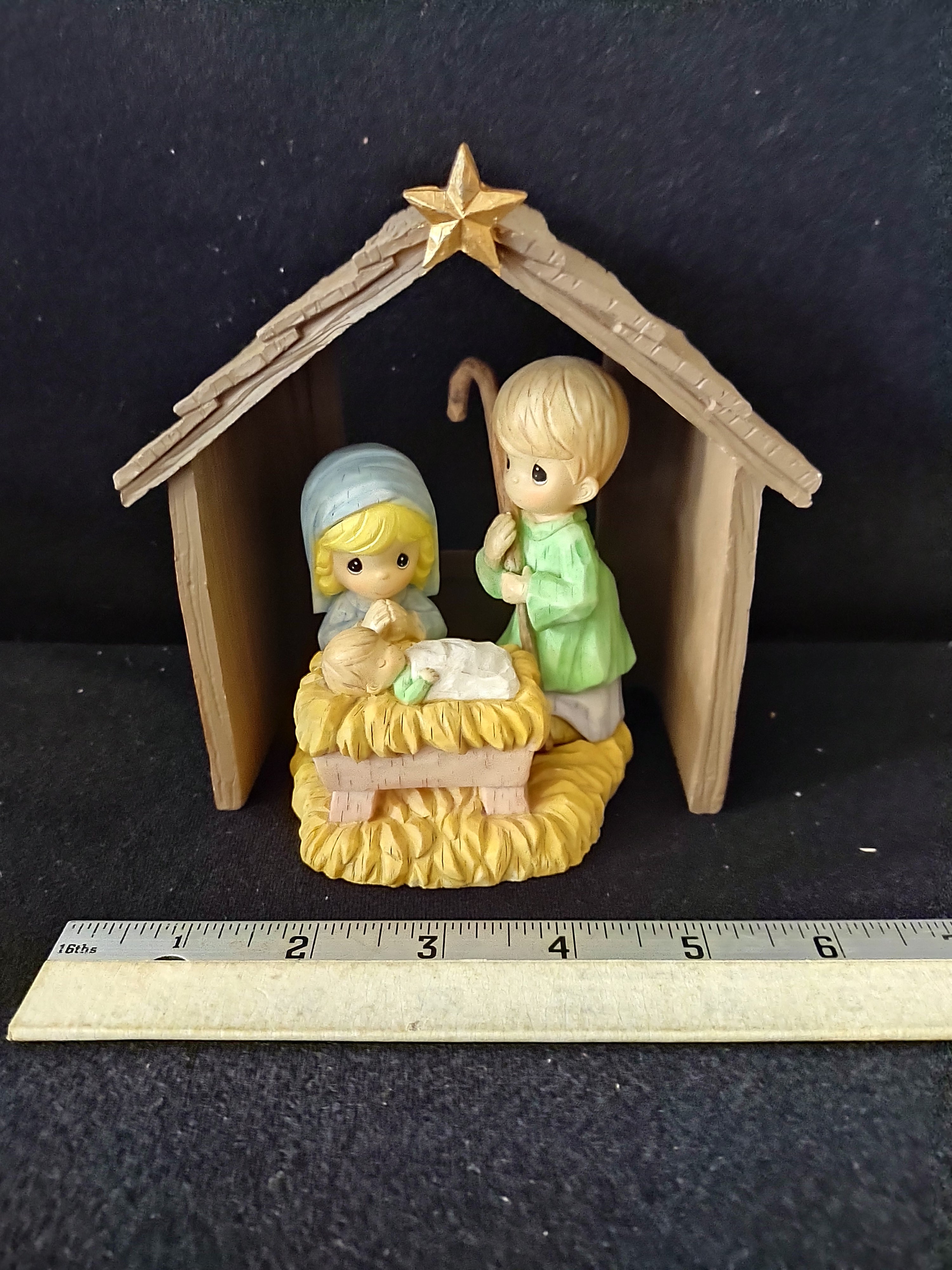 Vintage Precious Moments Nativity Set Barn Mary Joseph Jesus (Lot 3649)