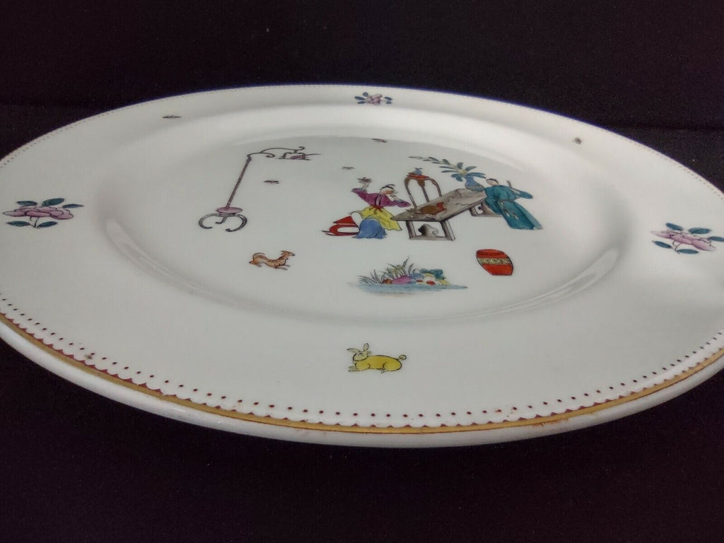 034 Vintage Bone China Platter Reproduction of Early Worcester Chinese Motiv