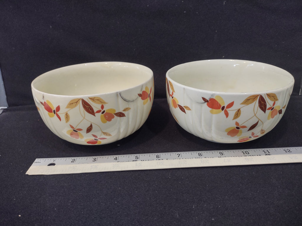 Vintage Halls Superior Autumn Jewel Tea Leaf Mixing Bowls X 2 (lot 2887)