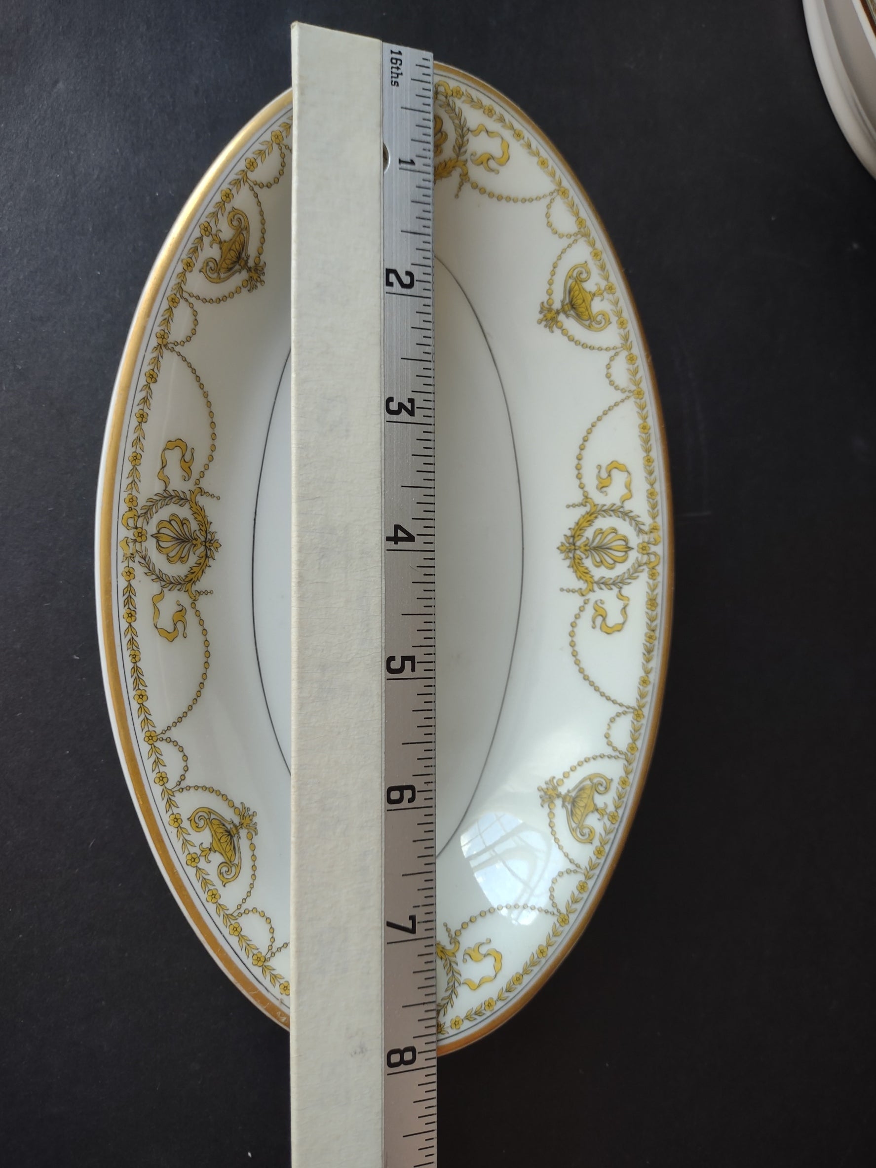 Haviland Limoges Eugenie Serving Bowl & Platter Yellow Swag Ribbon (lot 945)