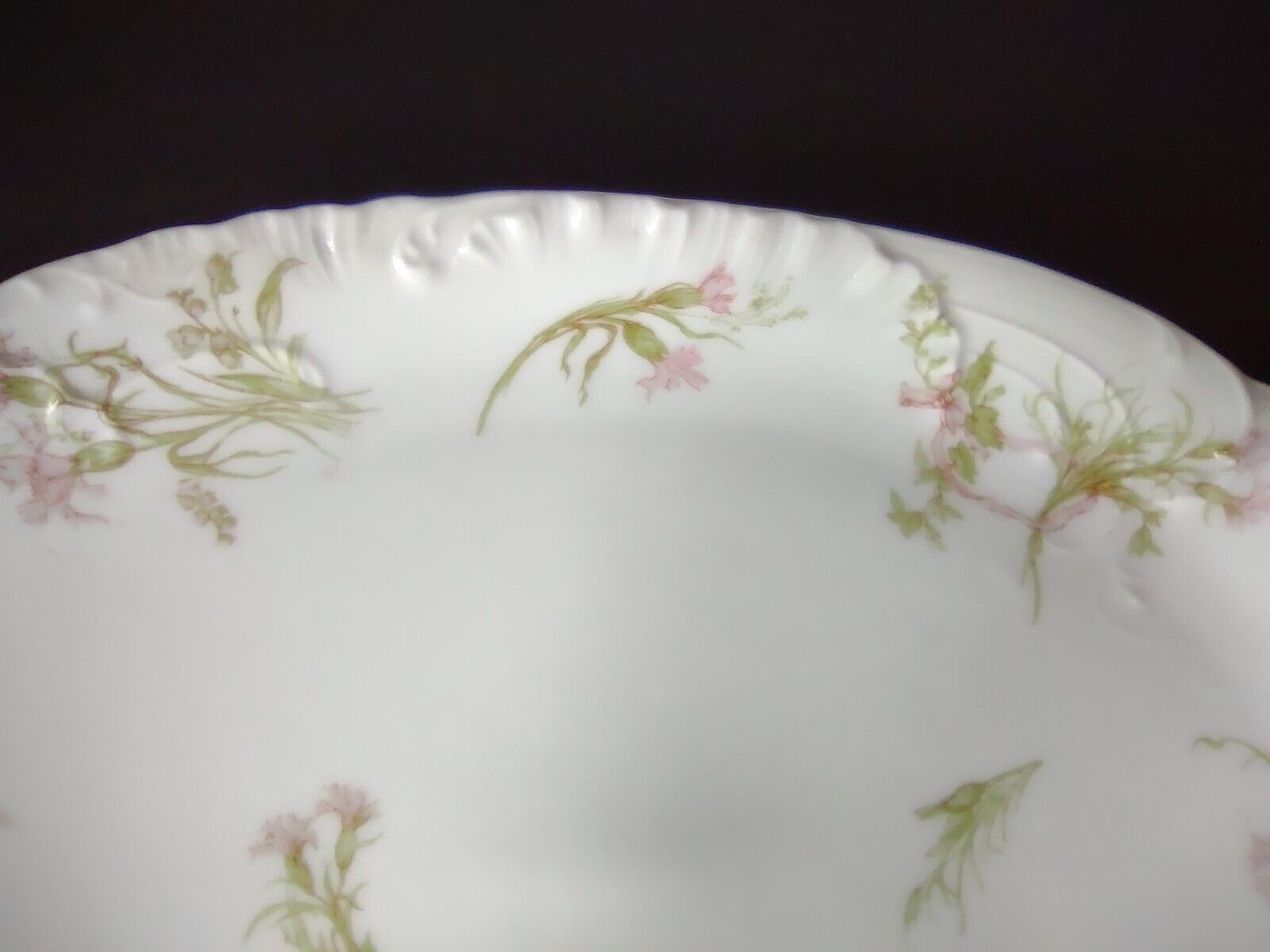 Haviland Limoges Gold Handle Carnation Serving Platter 15-1/2" (lot 340)