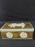 Vintage Trinket Box Raised Patterns Crossed Arrow Mark On Bottom (Lot 3319)