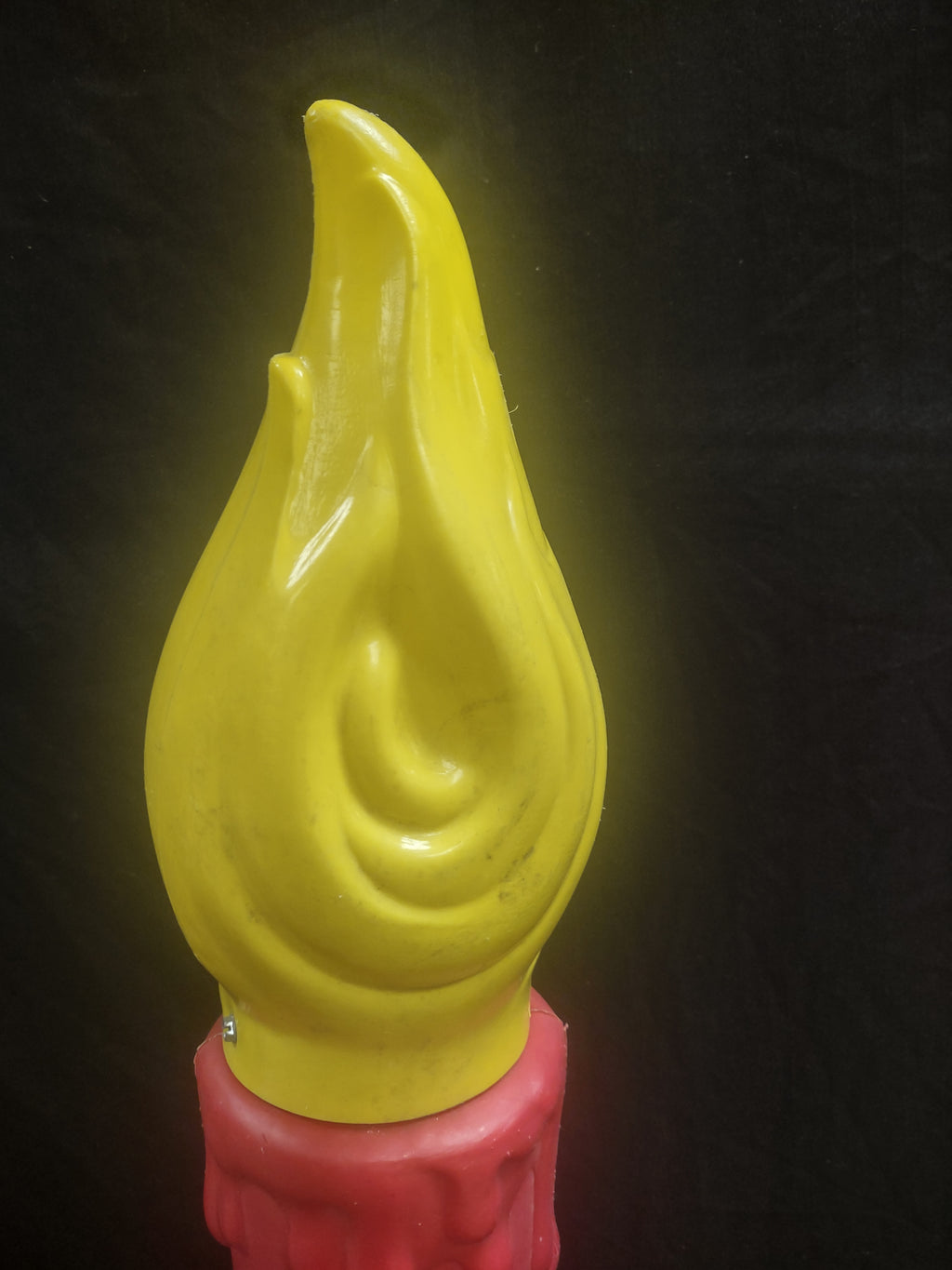 Vintage Christmas Blow Mold Candle Poinsettia Light Up 40" (lot 2322)
