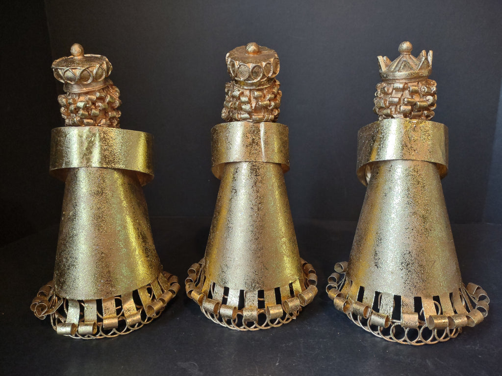 Christmas Set 3 Wiseman Gold Color 8" (lot 1458)