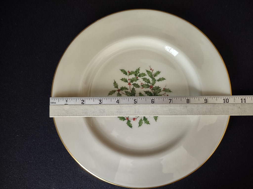 Vintage Lenox Special Holly Design Gold Trim Dinner Plate 10-1/2" (lot 1904)