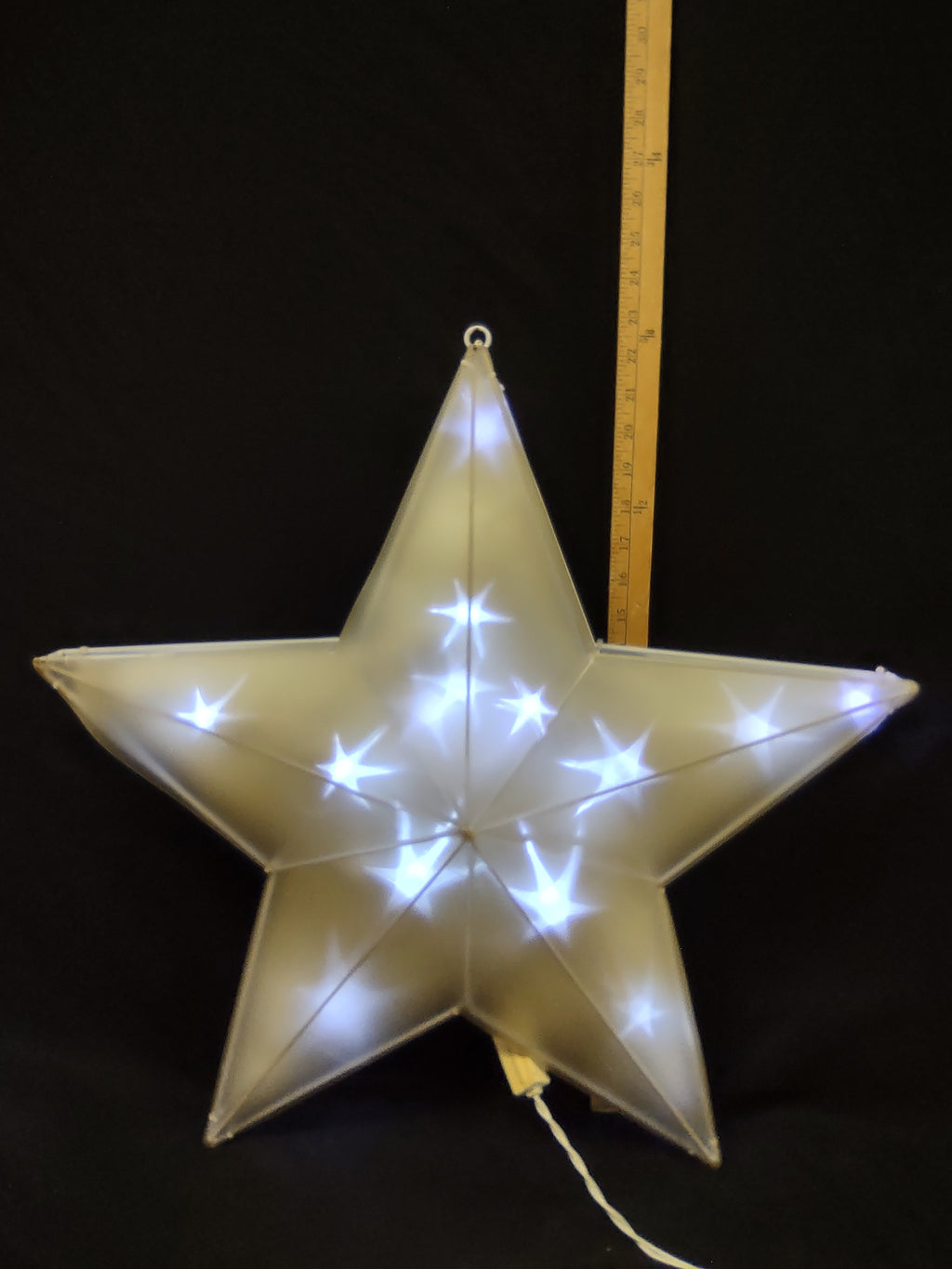 Christmas LED Light Up STAR Yard Decor 24" IMPERFECT some Rust (lot 1317)