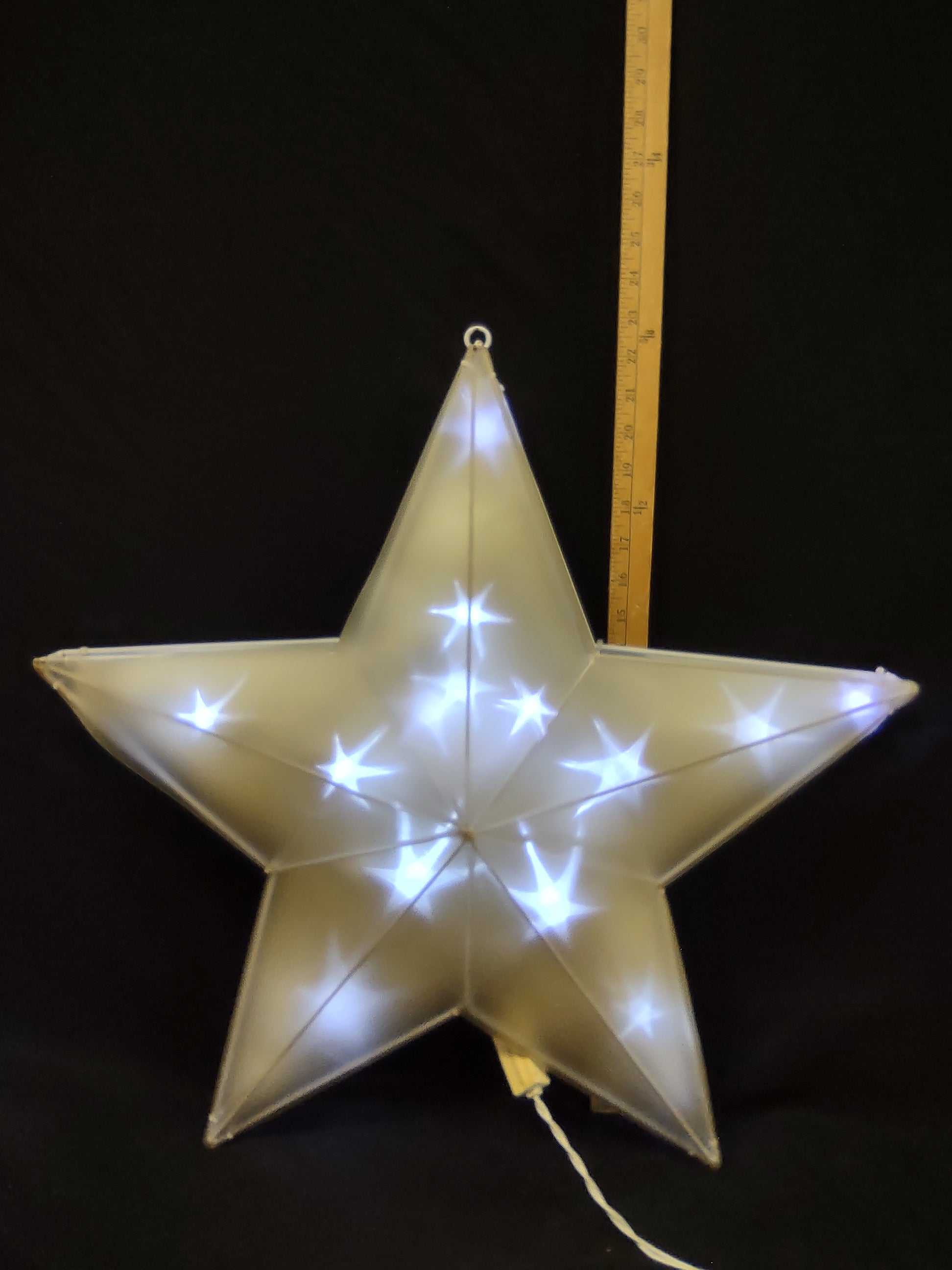 Christmas LED Light Up STAR Yard Decor 24" IMPERFECT some Rust (lot 1317)