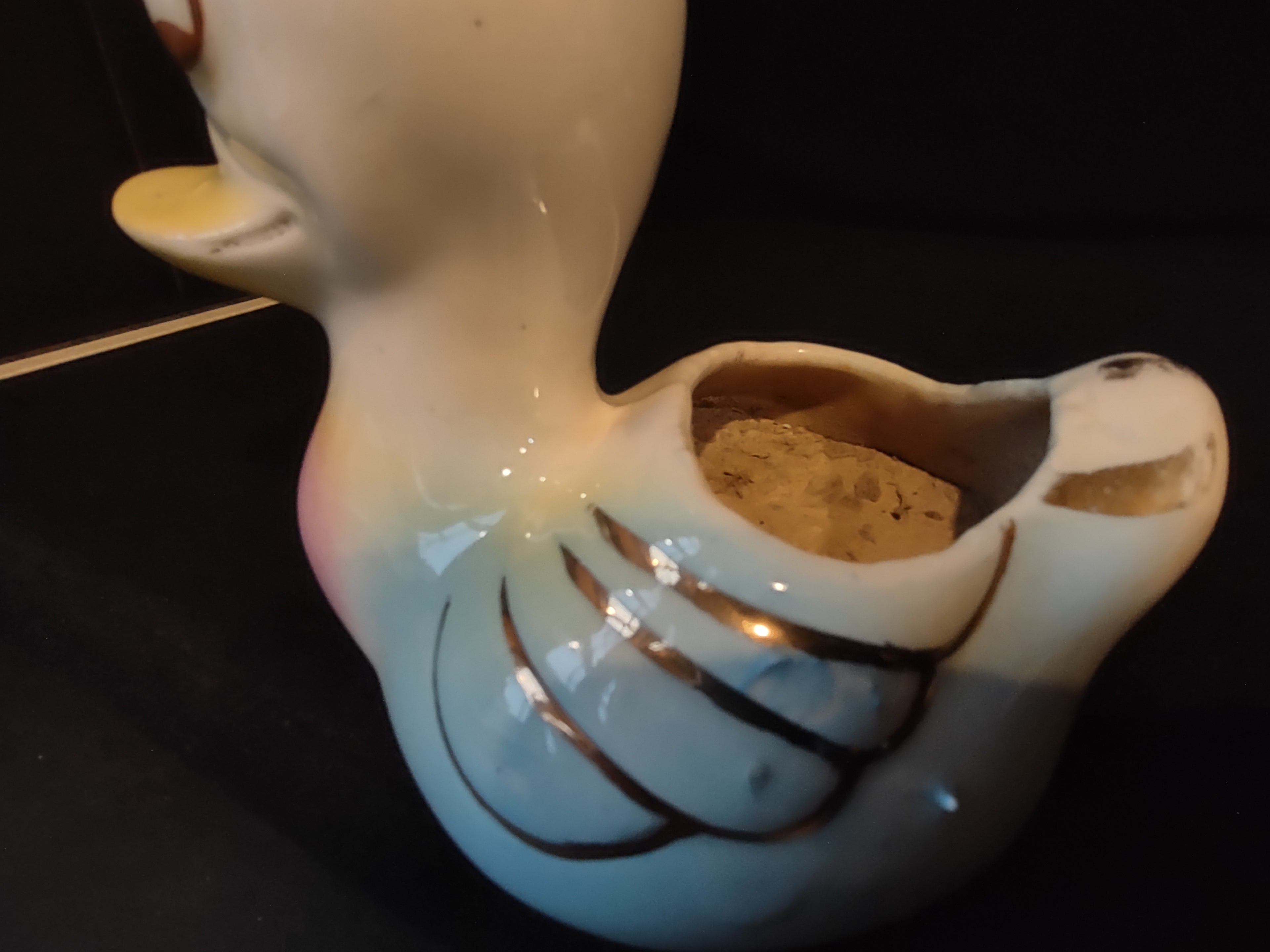 Neiman Ware 22 Carat Gold Accents Small Duck Planter 5" (lot 2784c)