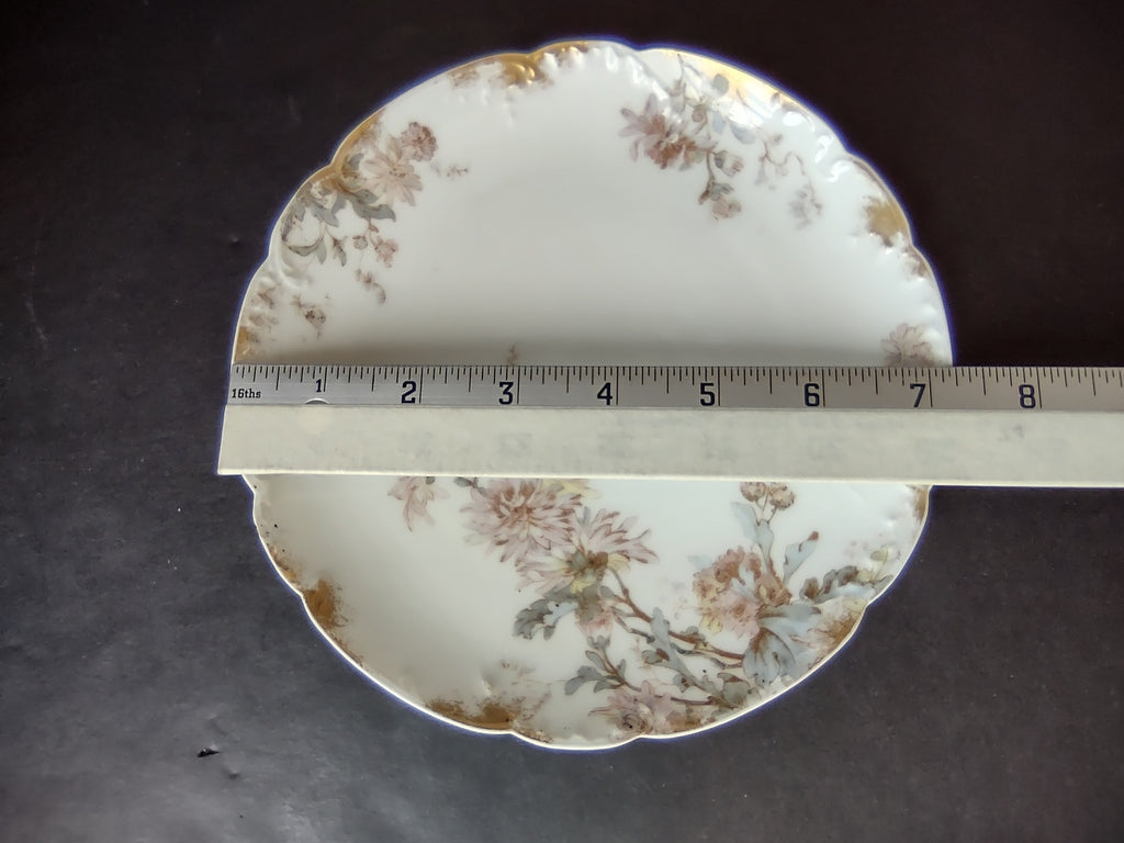Haviland Limoges Pink Blue Gold Trim Dessert Plate (lot 969)