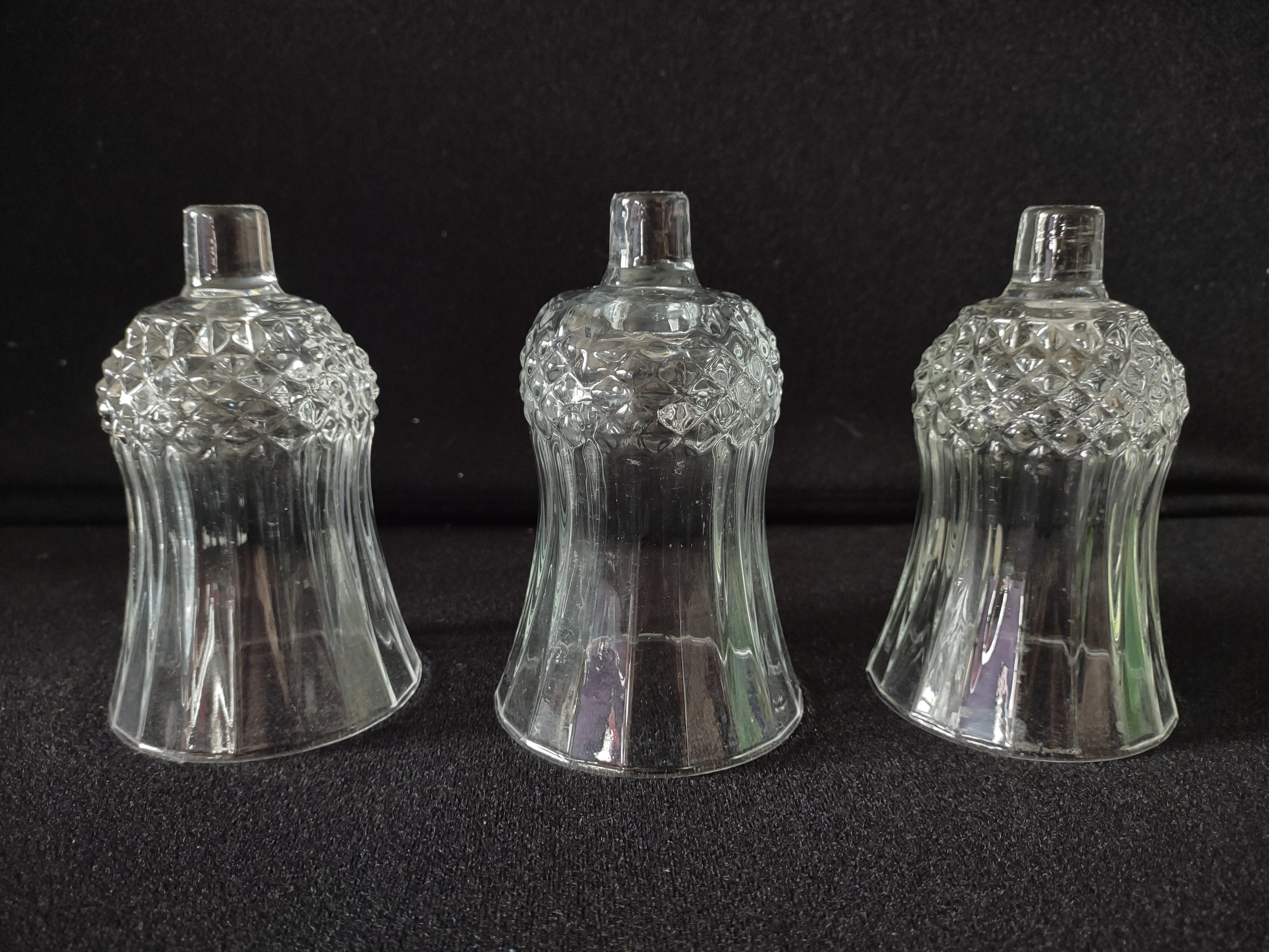 Vintage Homco Home Interiors Votive Ribbed Diamond Candle Holder x 3 (lot 5404)