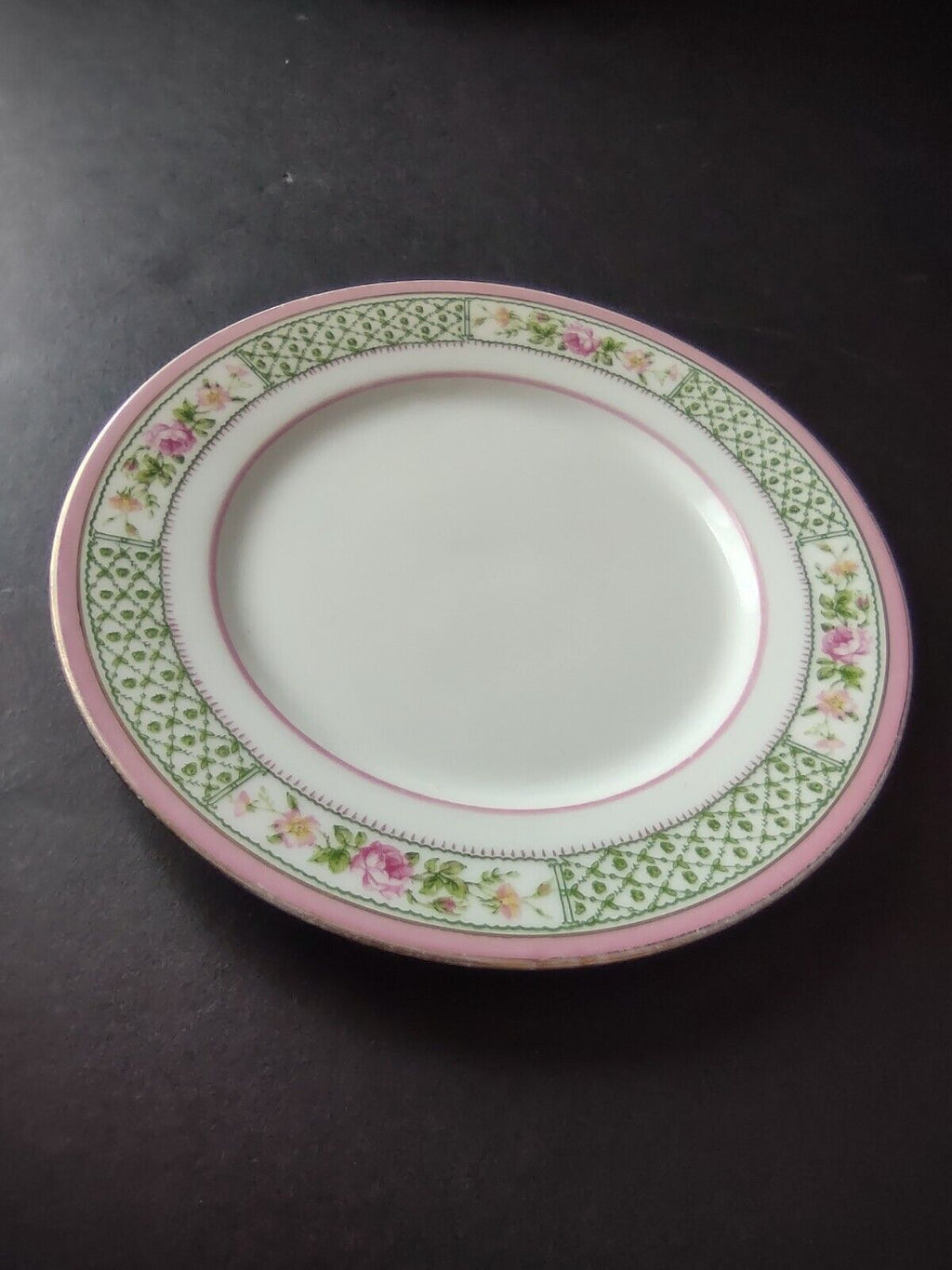 Depose France Bailey Banks Biddle Bread Butter Plate 6-1/4" Pink Green (lot 741)