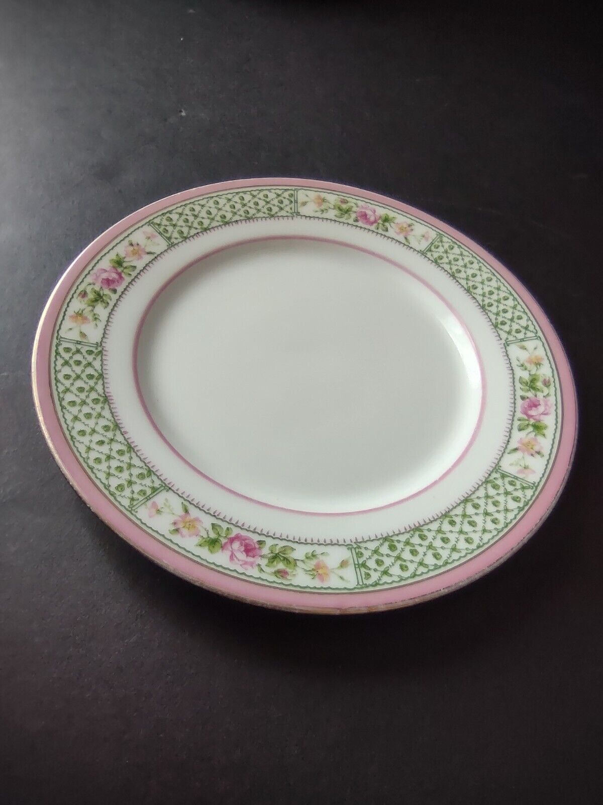 Depose France Bailey Banks Biddle Bread Butter Plate 6-1/4" Pink Green (lot 741)