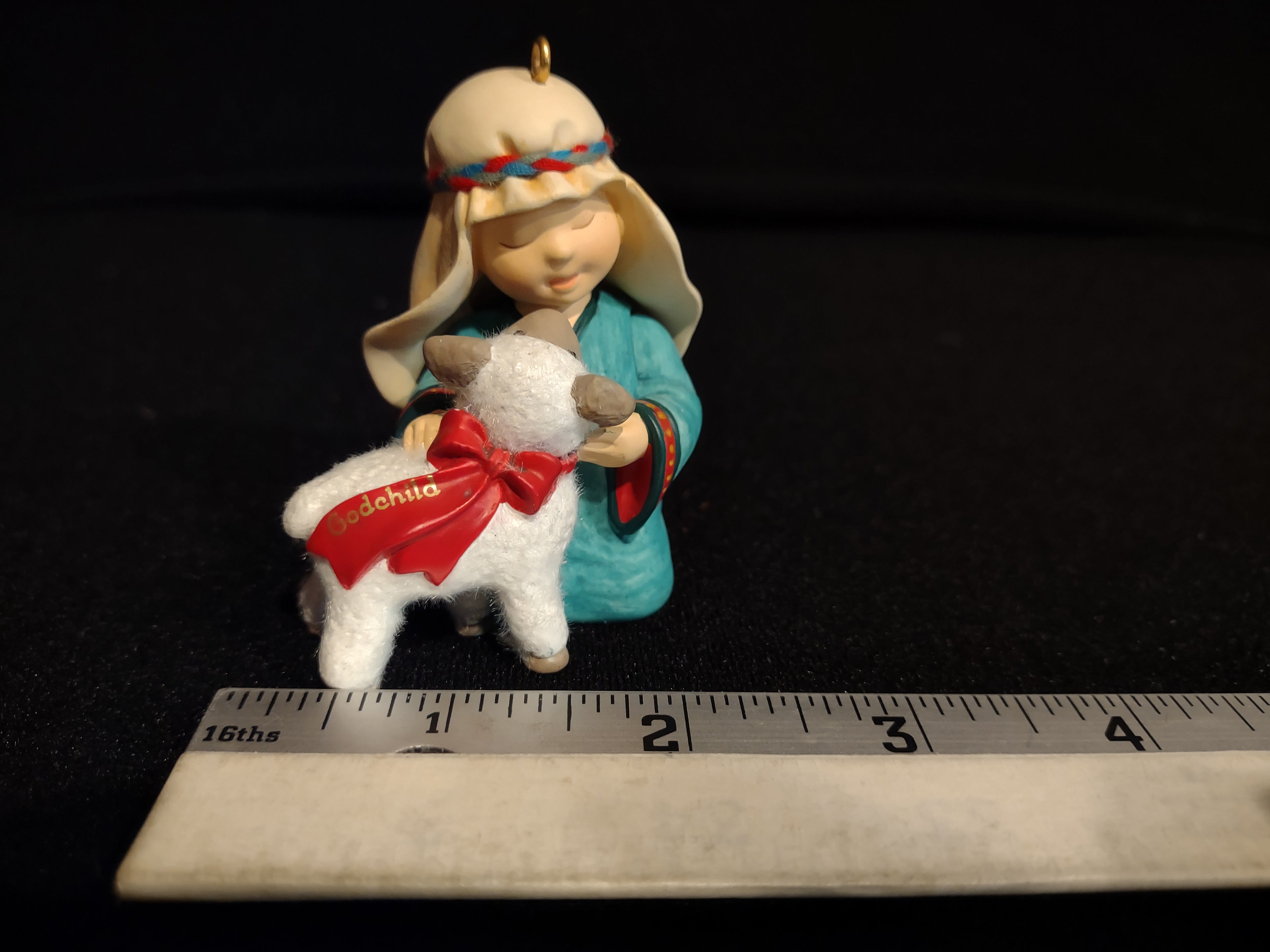 Hallmark 2004 Christmas Ornament Shepherd Boy Godchild with Lamb (lot 2444)
