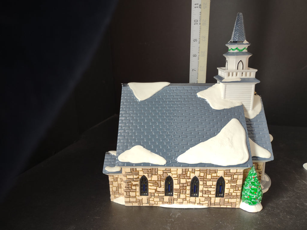 Vintage Christmas Dep 56 Snow Village Holy Spirit Church IMPERFECT (lot 3470)