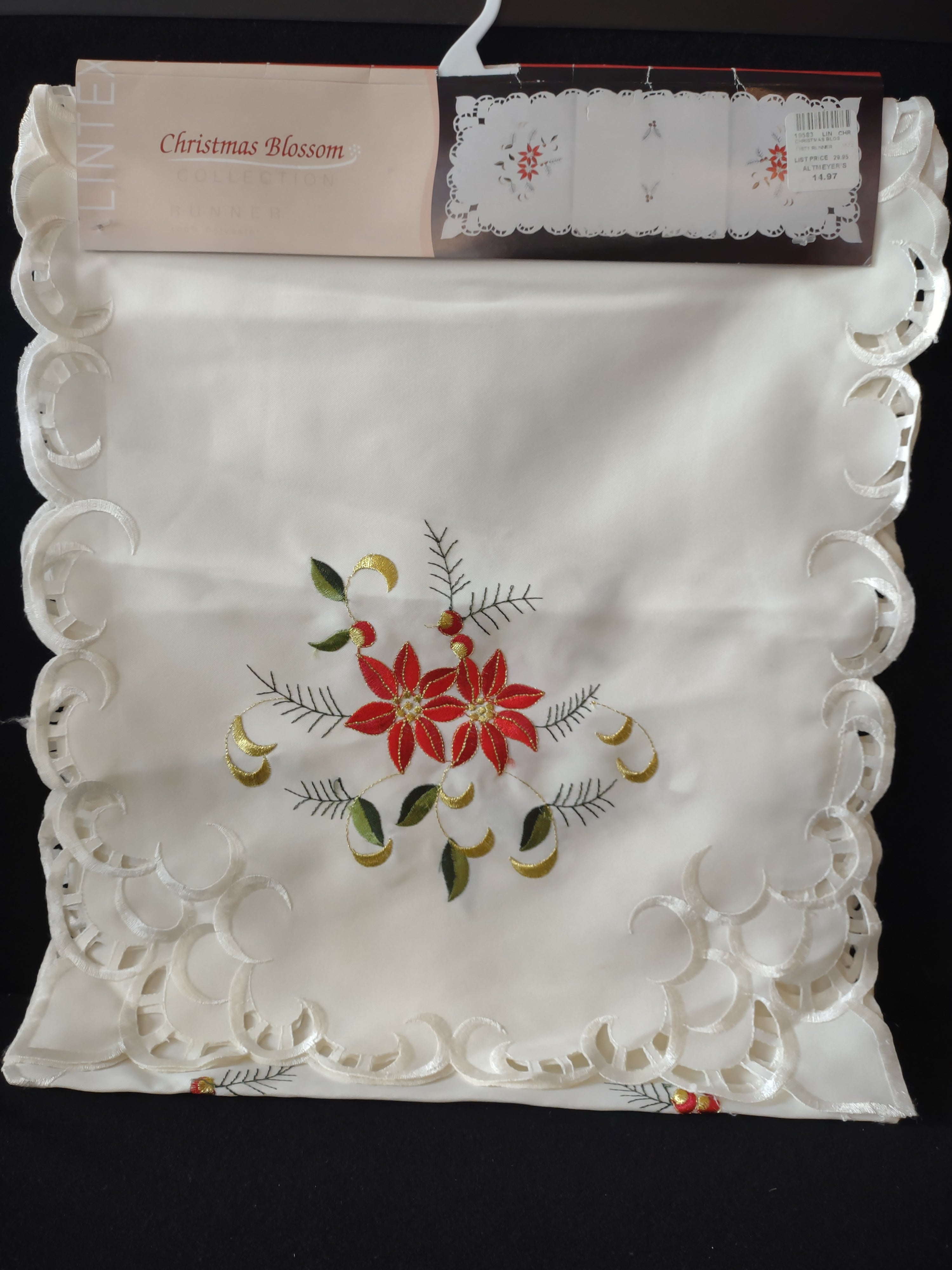Christmas Red Poinsettia 60X84 Table Cloth 15X72 Table Runner (Lot 4331)