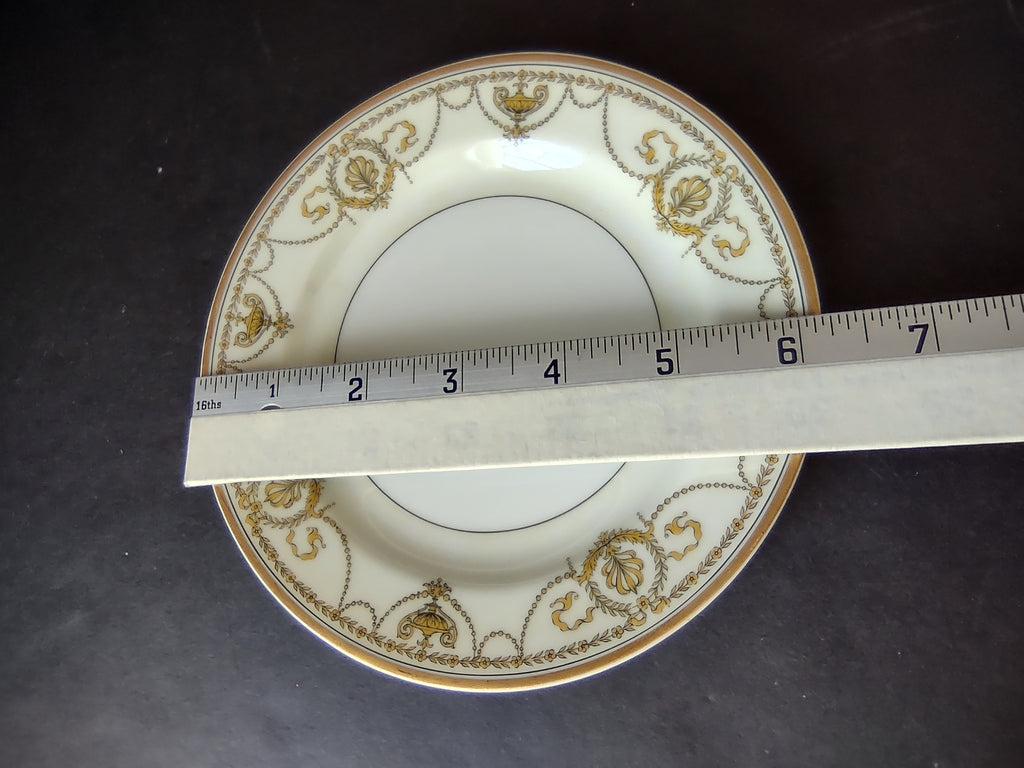 Haviland Limoges Eugenie 8 x Bread Plate Yellow Laurel Swag Ribbon (lot 940)