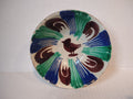 Vintage Stoneware Mexico Small Bowl Green Cobalt Blue Green Bird (lot 5341)