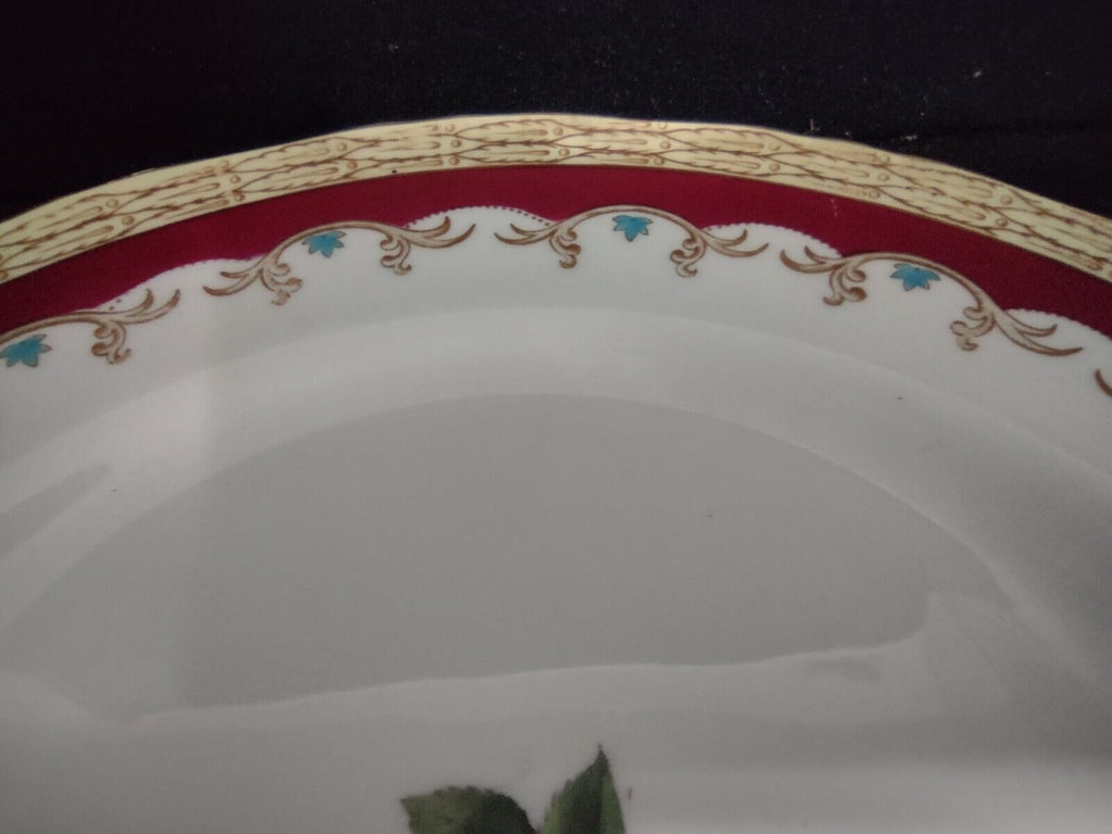 092 Vintage Royal Worcester KILDARE England Dinner Plate Red Rose 10-3/4"
