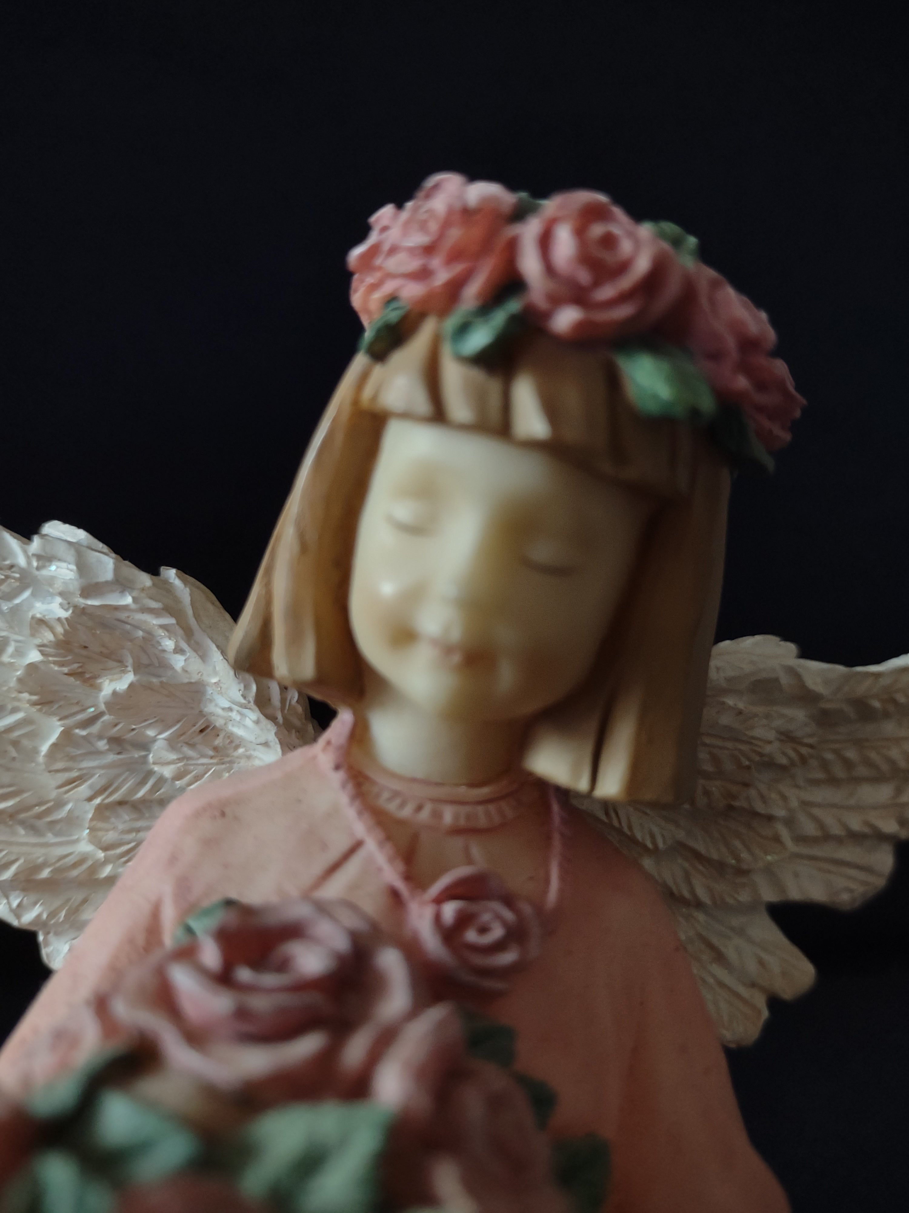 Vintage Crazy Mountain 7" Pink Angel with Roses Blessing Apron (Lot 4777)