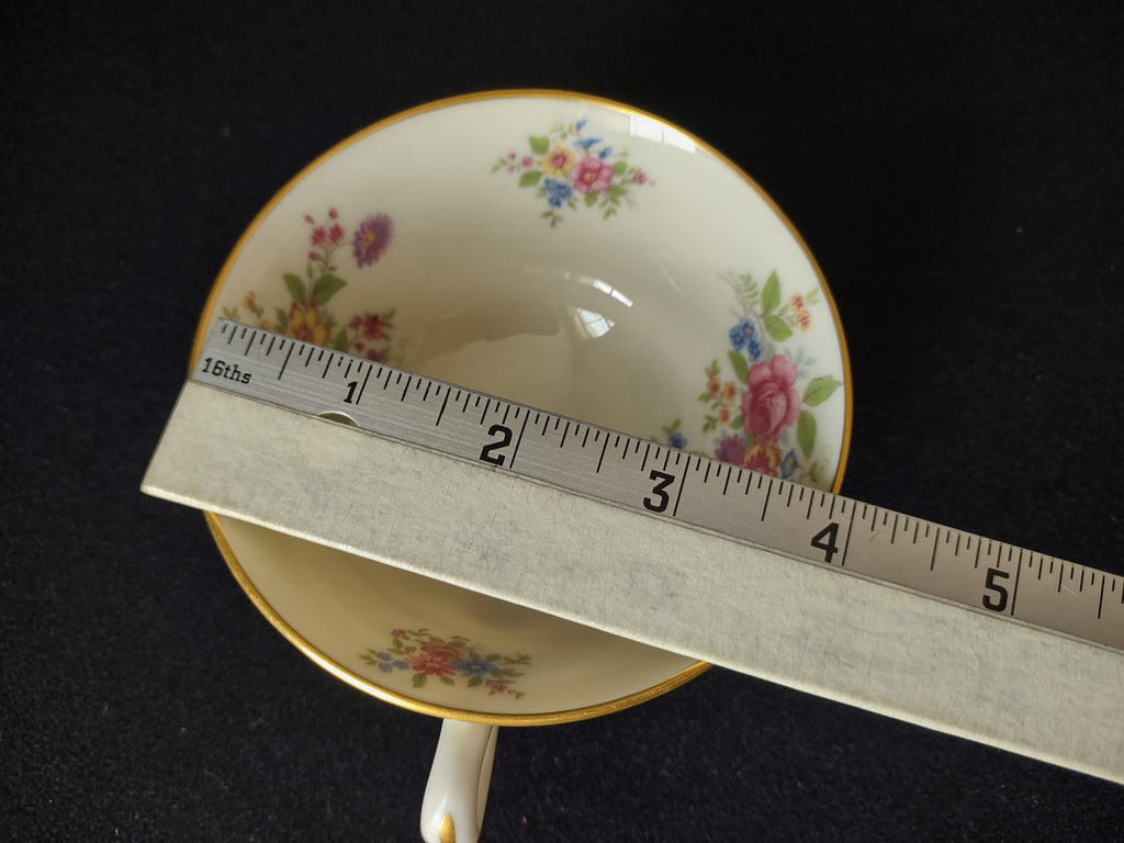 Vintage Lenox L-347 Tea Cup with Saucer Gold Trim Roses (lot 1815)