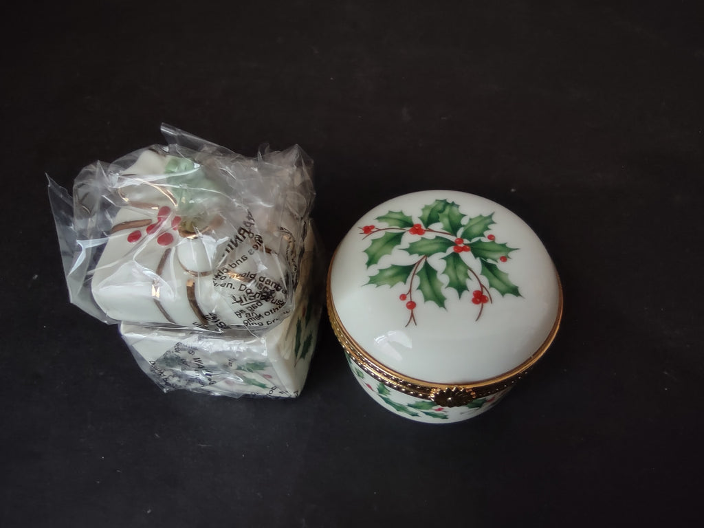Vintage 2 x Lenox Mini Holley Jewelry Box Small Vase x 3 (1210)