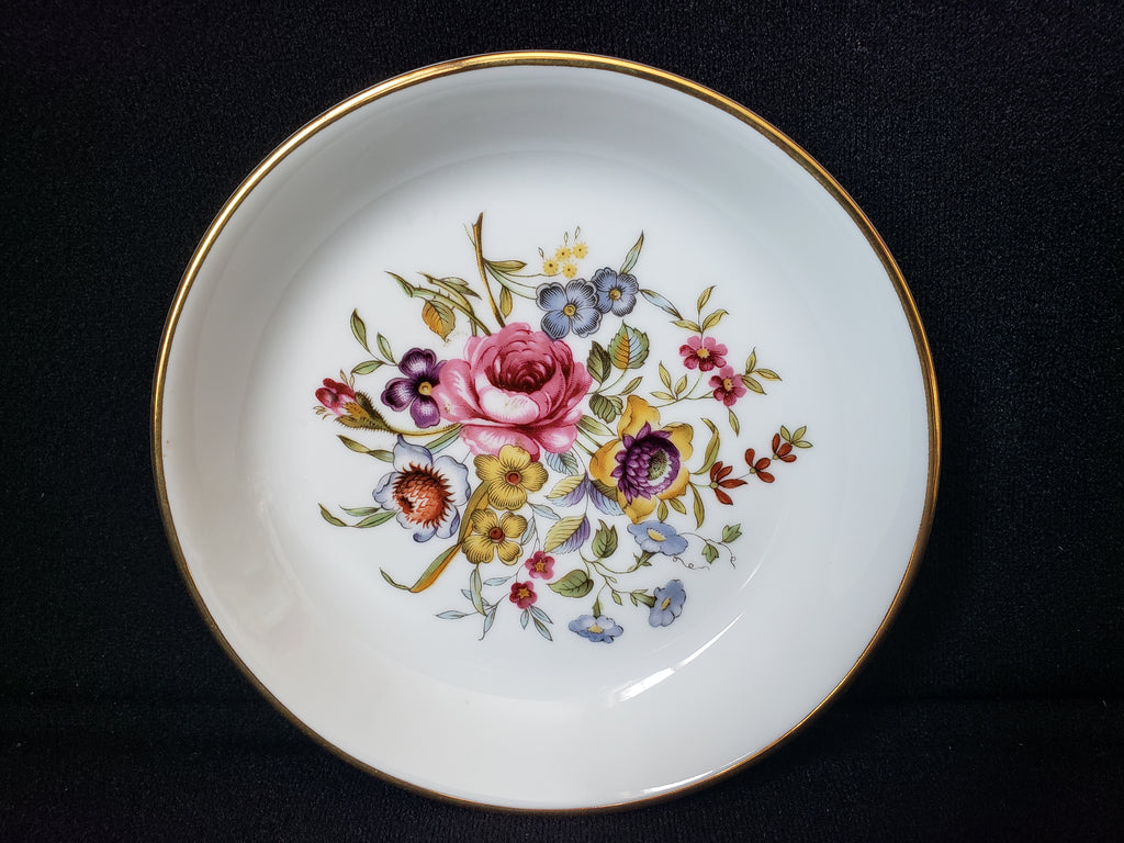 Vintage Royal Worcester Flower Roses Design Coaster Small Dish 4" (lot 2065)