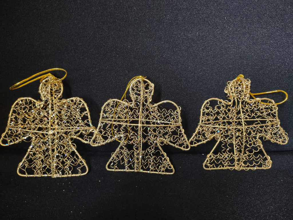 Lot of 12 Christmas 4" Angel Ornaments Golden Color (lot 1586)