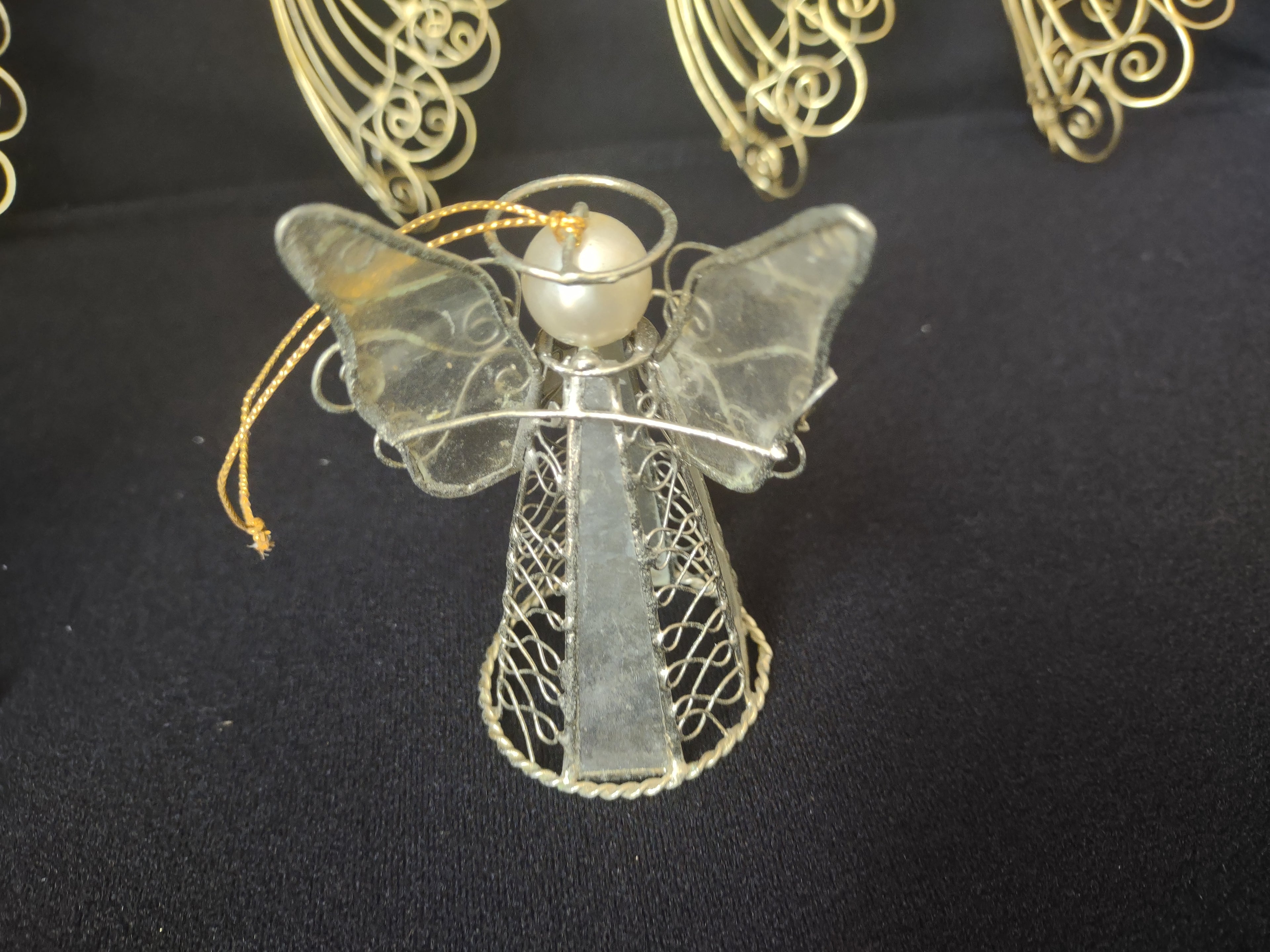 Set of 6 Wire Angels Christmas Ornament (lot 1757)