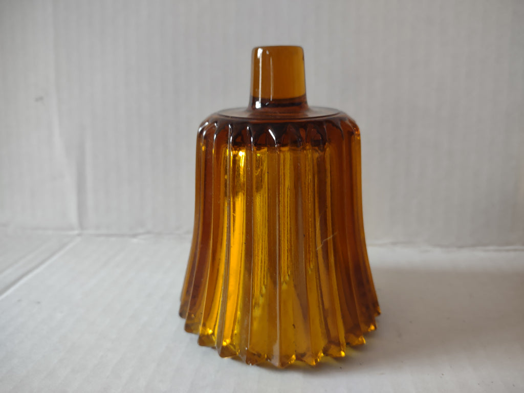 Vintage MCM Amber Glass Ribbed Votive Cup Sconce Candle Holder x 4 (lot 5148)
