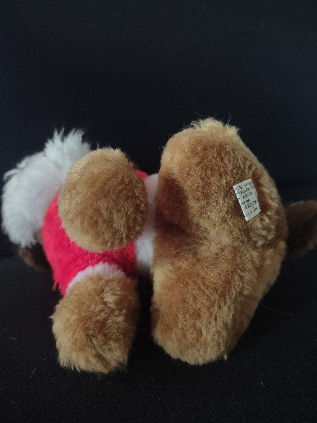 Vintage Wallace Berrie Plush Christmas Dog Santa Suit Hat (Lot 4537)
