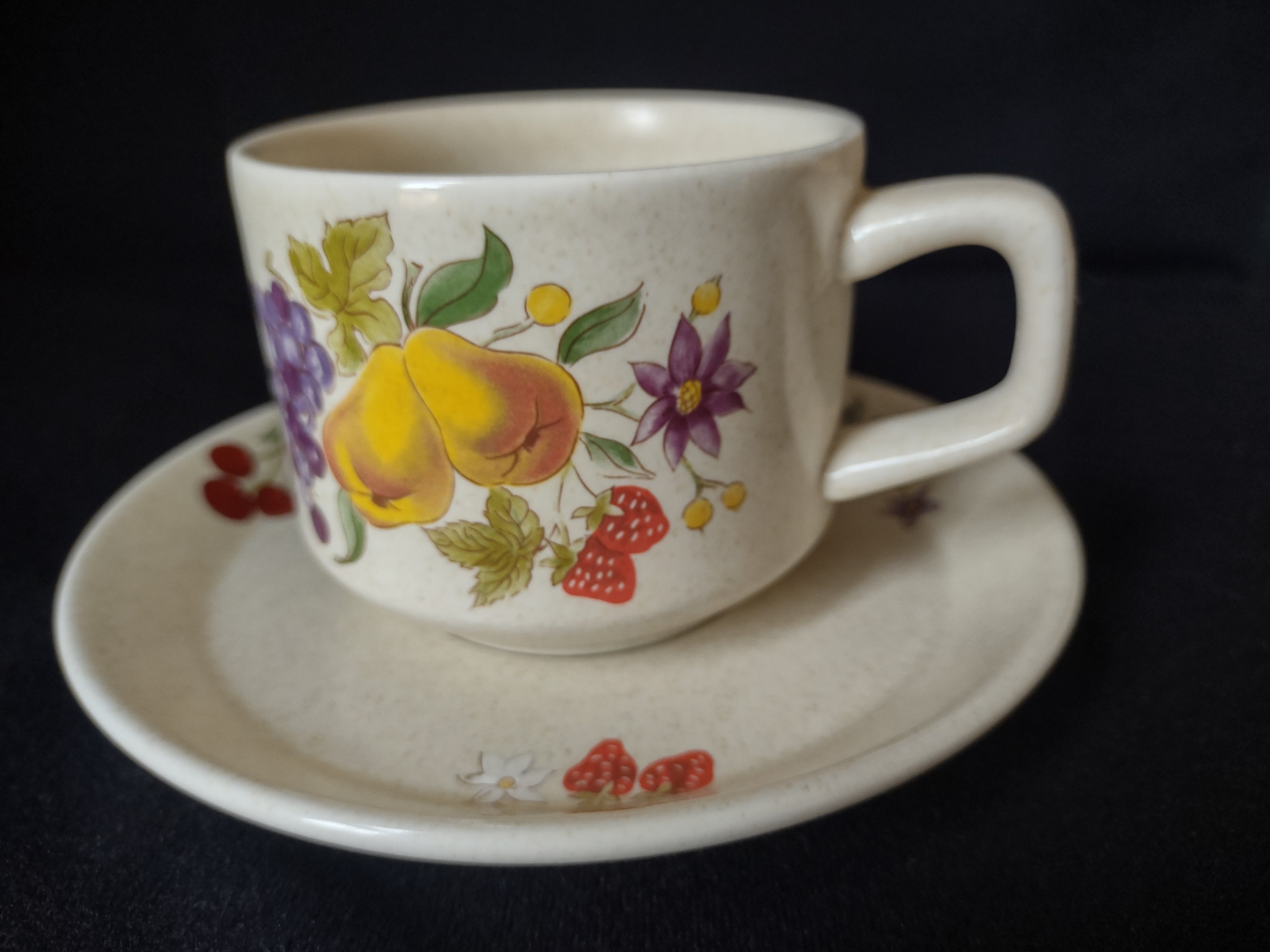 Vintage Lenox Tea Cup with Saucer Temper-Ware Summer Harvest (lot 1836)