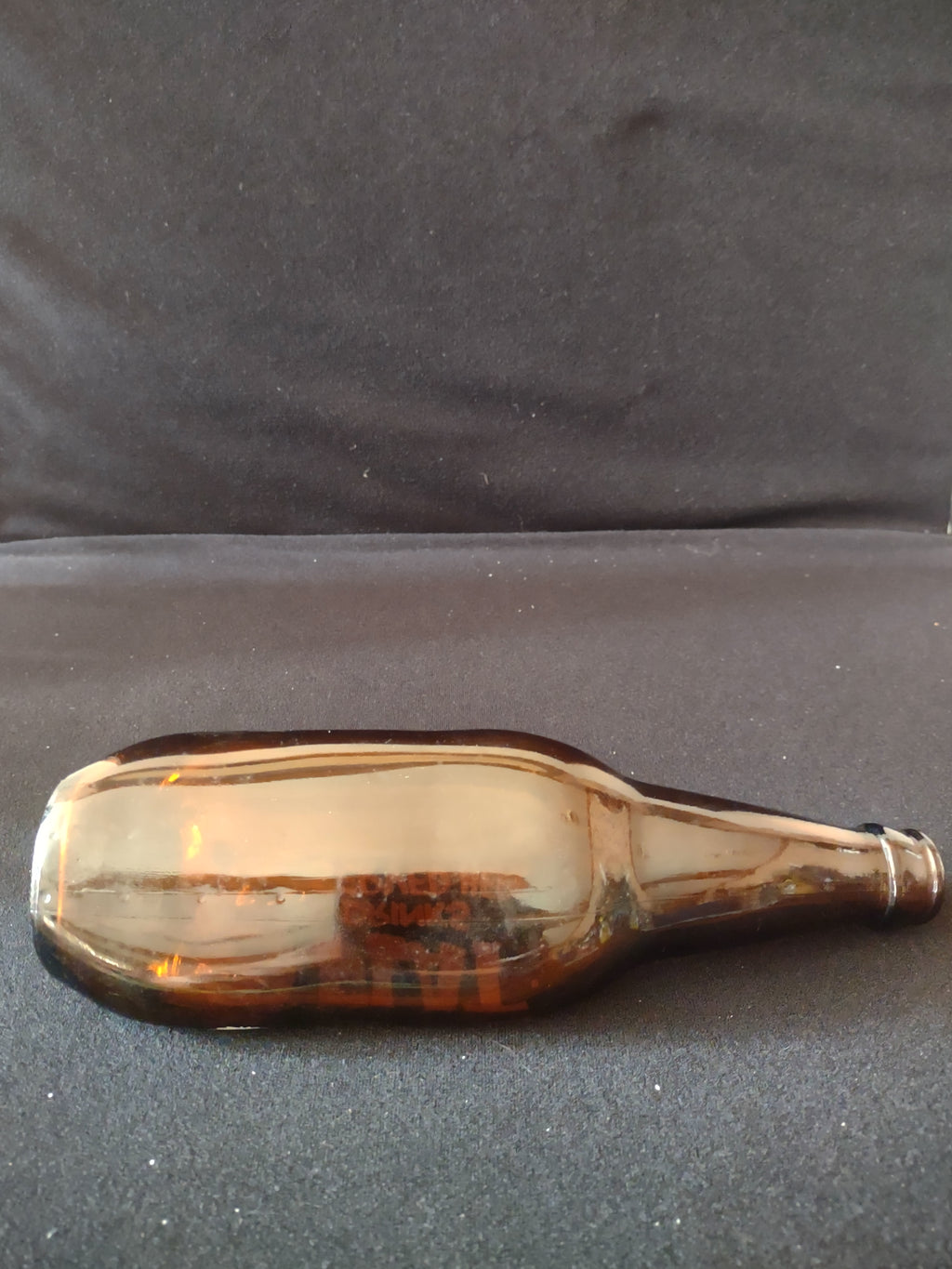 Vintage Brown Beer Bottle Flat Drinks Served Here Cartoon Character (Lot 3189)