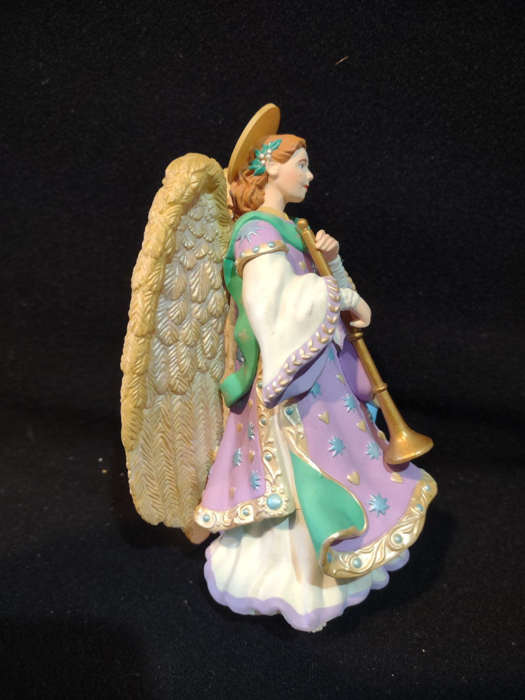 Vintage Hallmark 2000 Graceful Glory Angels Purple Gold Trim Trumpet (Lot 4619)