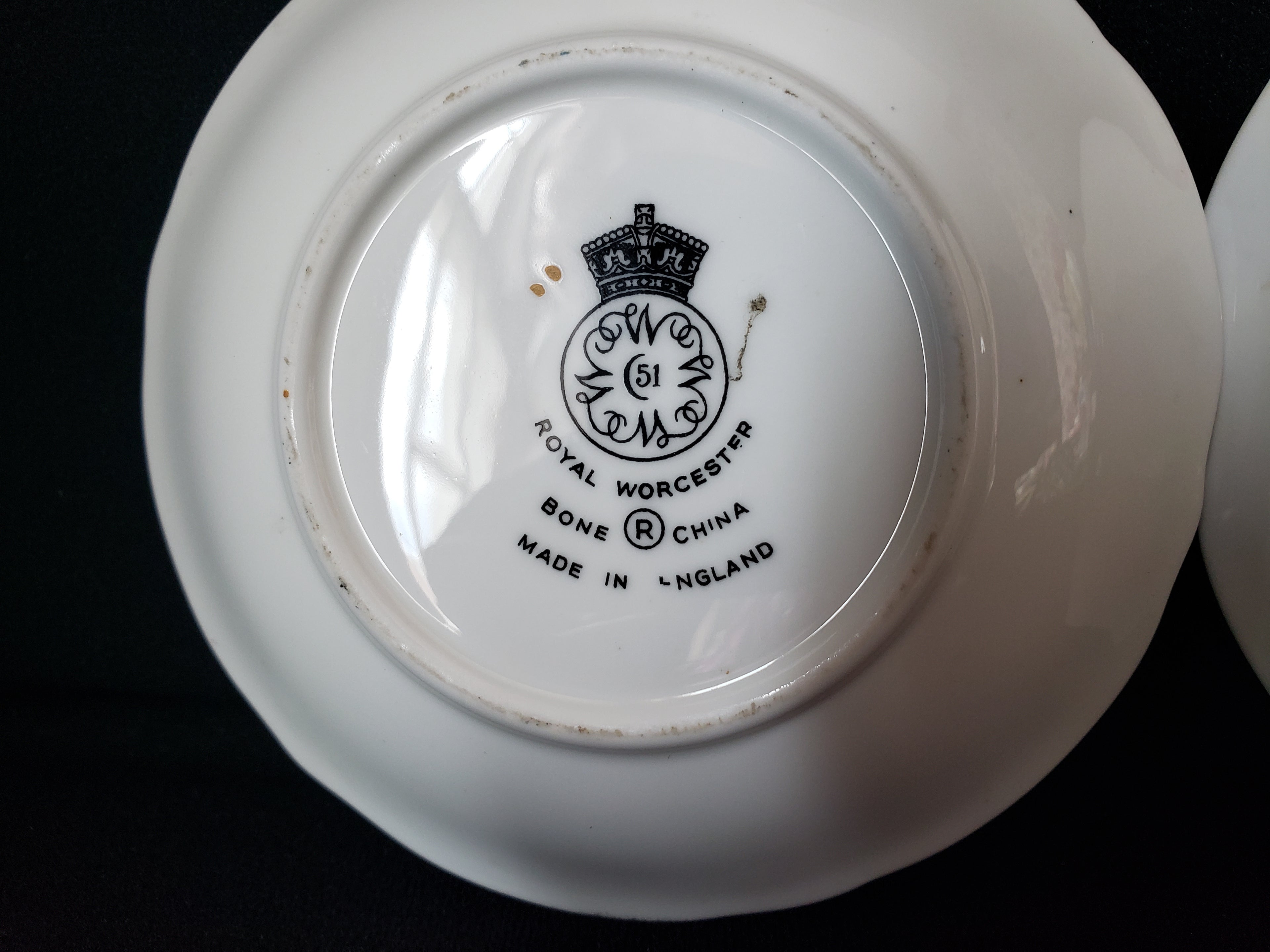 Vintage Royal Worcester Set 2 Coaster Small Dish Gold Trim 4"(lot 2070)