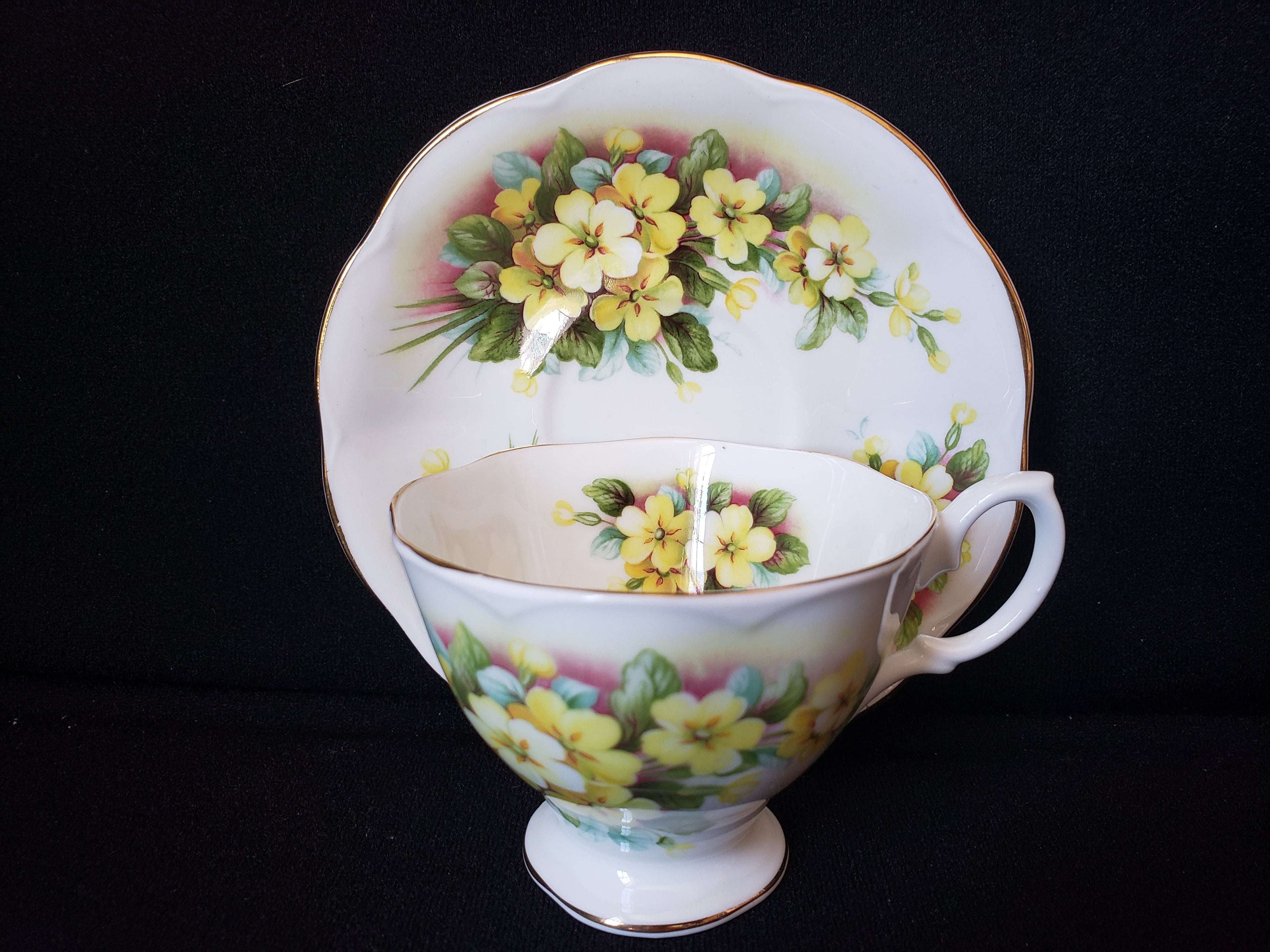 Vintage Royal Albert Floral Primula Demitasse Cup with Saucer (lot 2037)