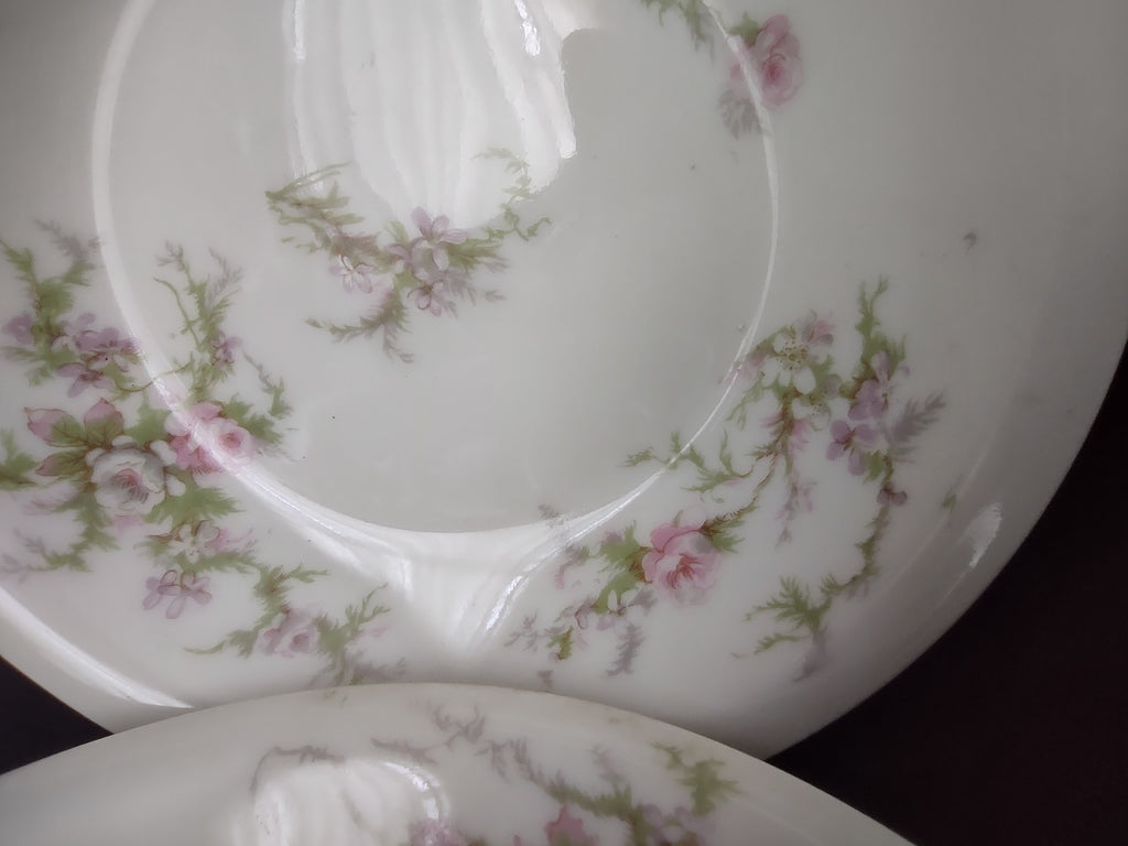 Haviland Limoges 7 x Small Bowl 5-1/2" Pink White Cabbage Rose Moss (lot 907)