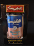 Vintage 2007 Groovy Campbells Soup Can Christmas Ornament Pink Blue (Lot 4687)