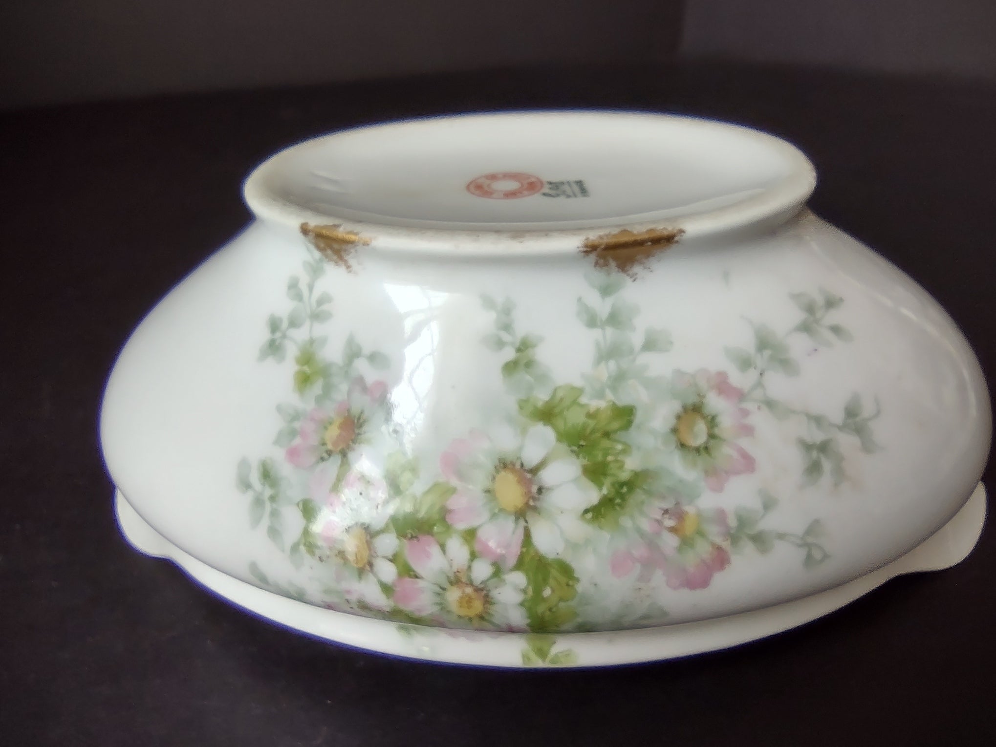 Haviland Limoges GDA Gravy Boat NO UNDERPLATE Pink Daisy Daisies (lot 877)