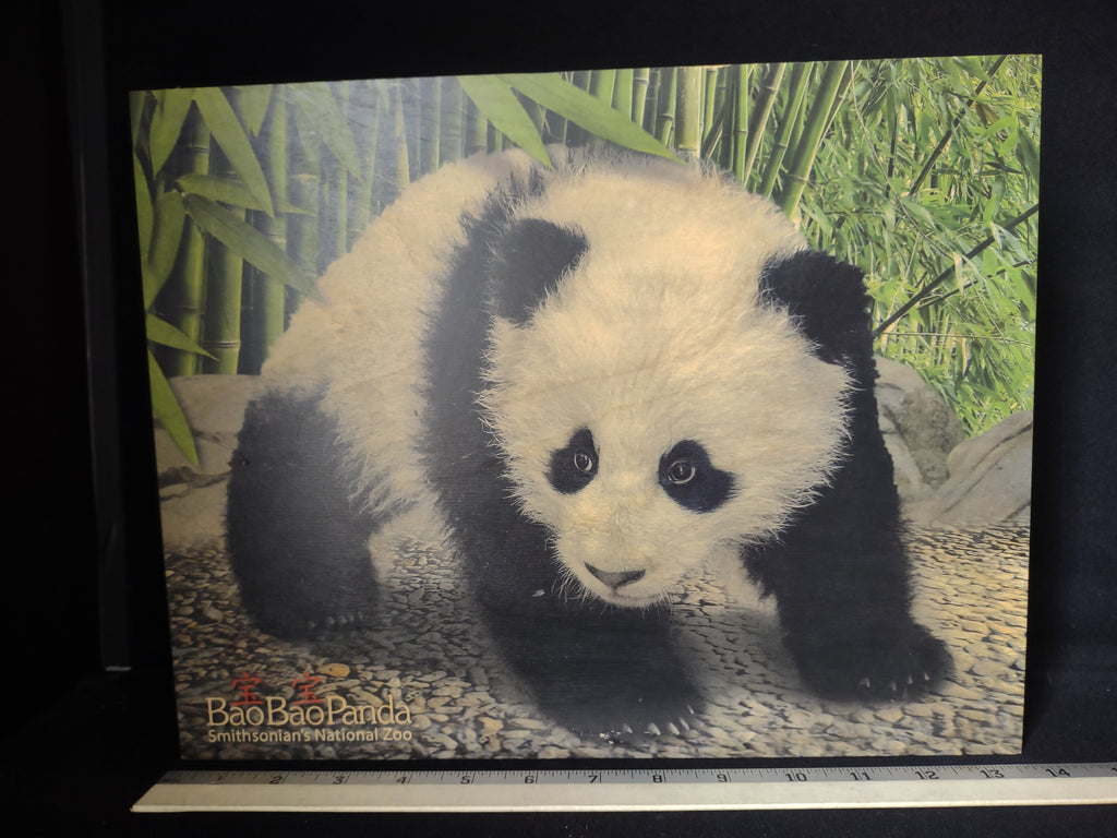 Bao Bao Smithsonian Panda Wooden Picture Portret Walnut Hollow (lot 2772c)