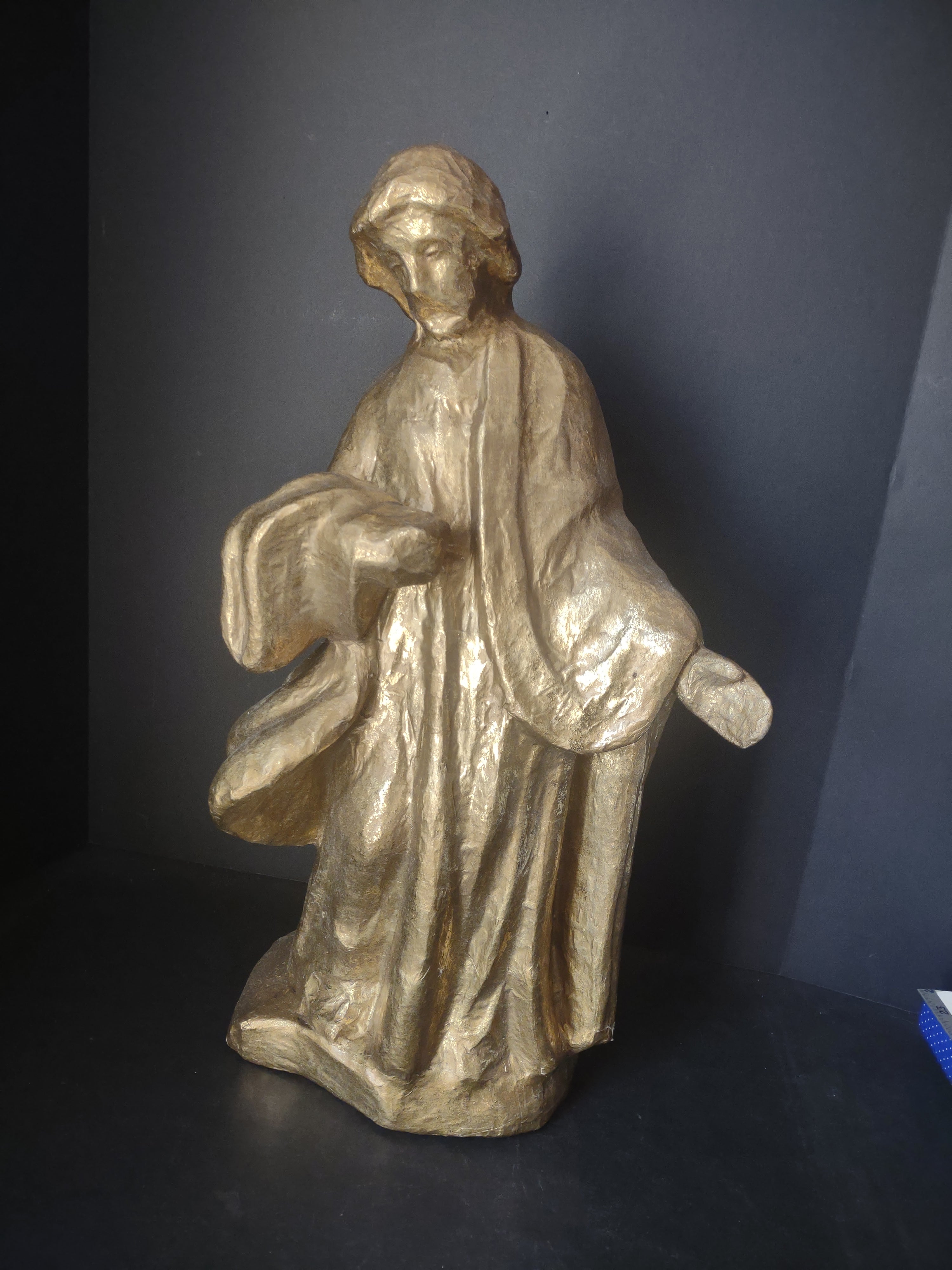 Christmas Paper Mache Shepard Nativity Golden Color 22" (lot 2184)