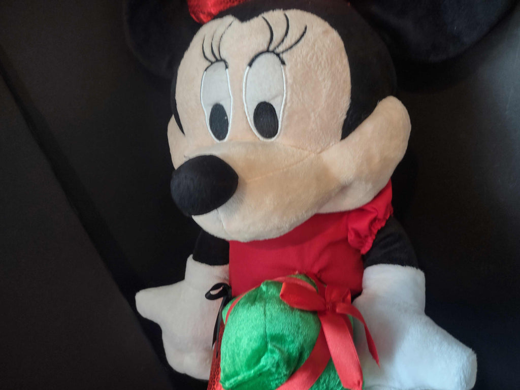 Minnie Mouse Christmas Disney Plush Standing Porch Greeters Gemmy 22" (lot 2604j)